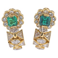 Bulgari Emerald Diamond Gold Earrings