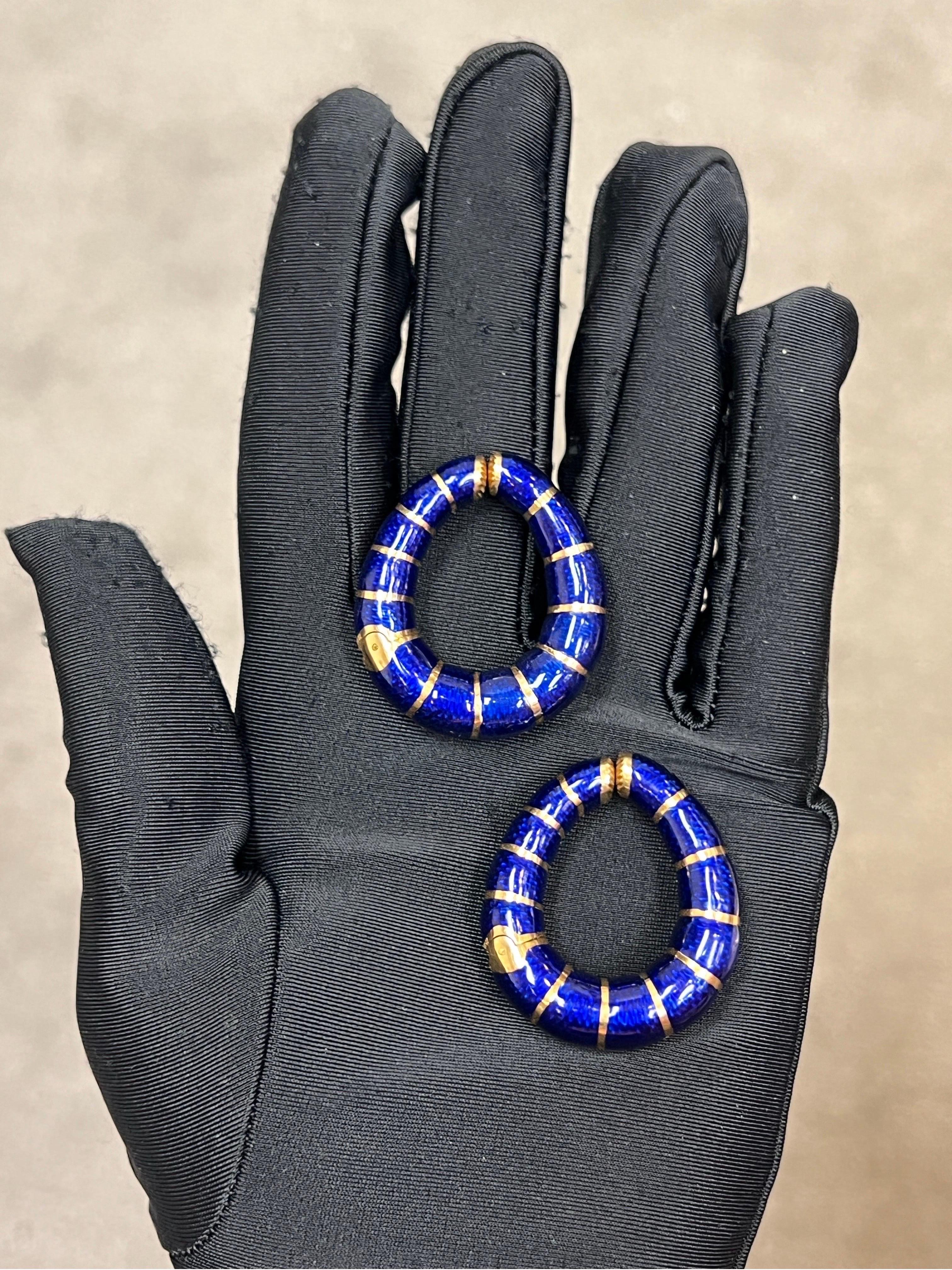Bulgari Emaille-Reifen-Ohrringe Damen