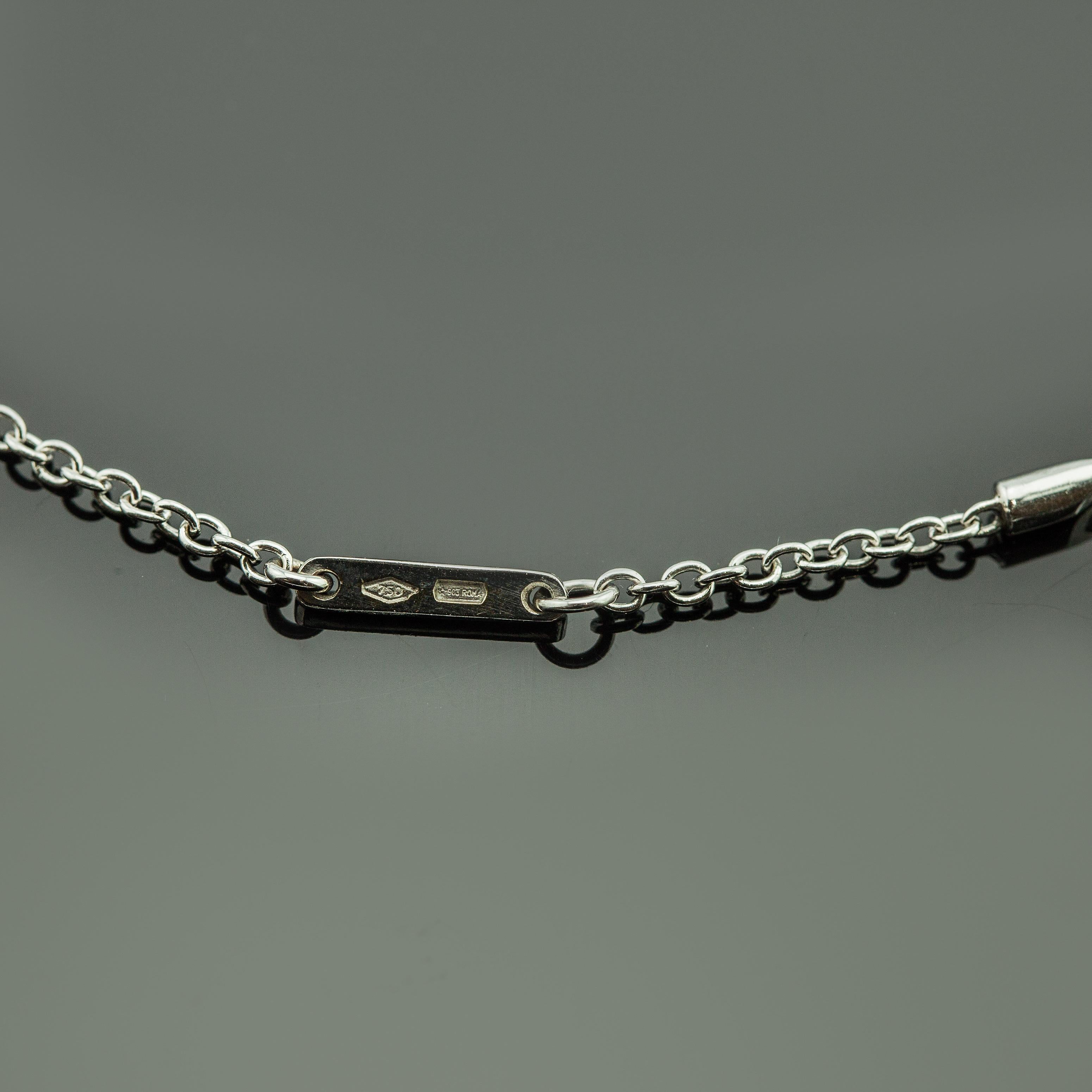 Collar Colgante Labios Diamantes Bulgari Enigma Oro Blanco 18K en Excelente estado para la venta en New York, NY