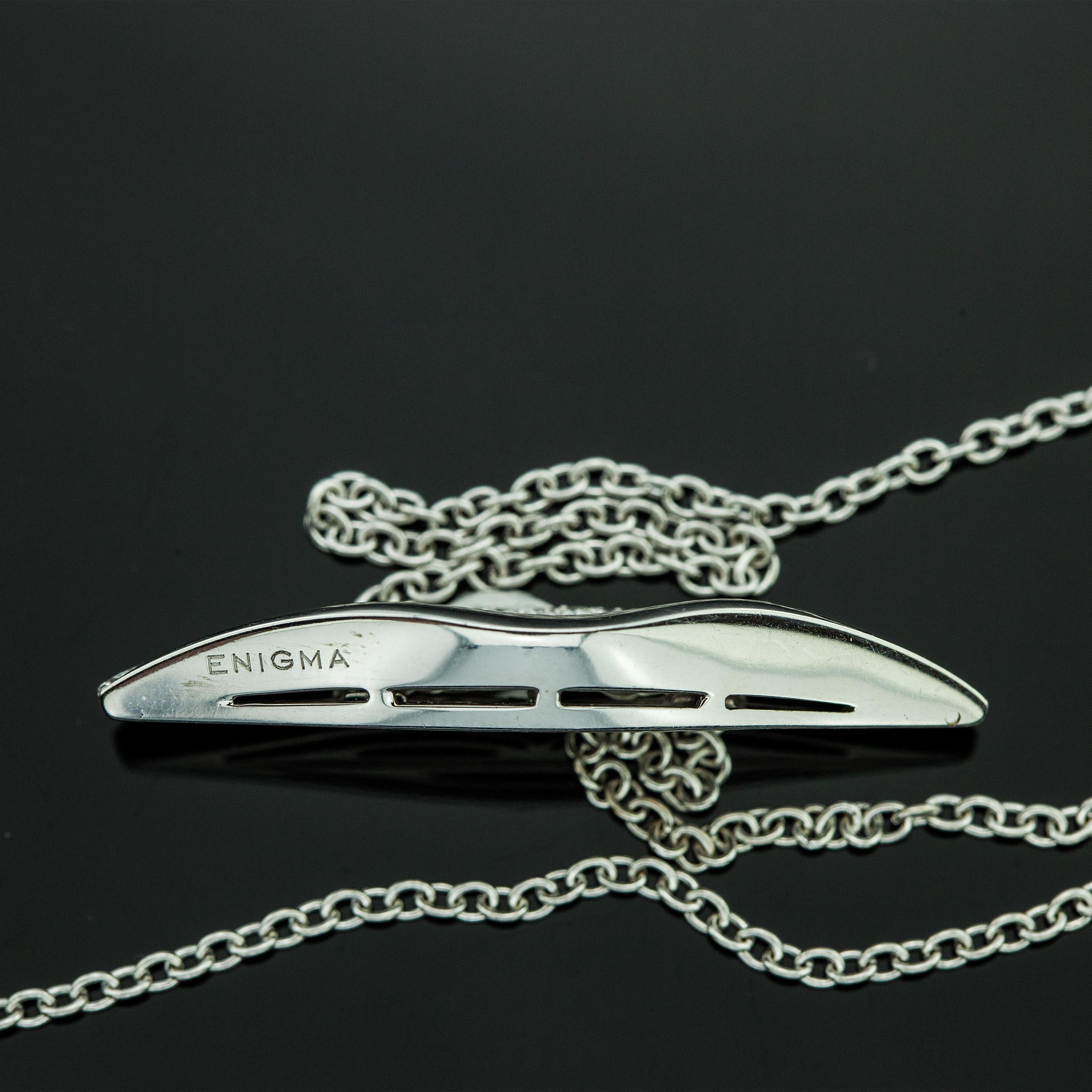 Collar Colgante Labios Diamantes Bulgari Enigma Oro Blanco 18K en venta 3