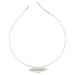 Bulgari Enigma 18K WG Diamond Lips Pendant Necklace