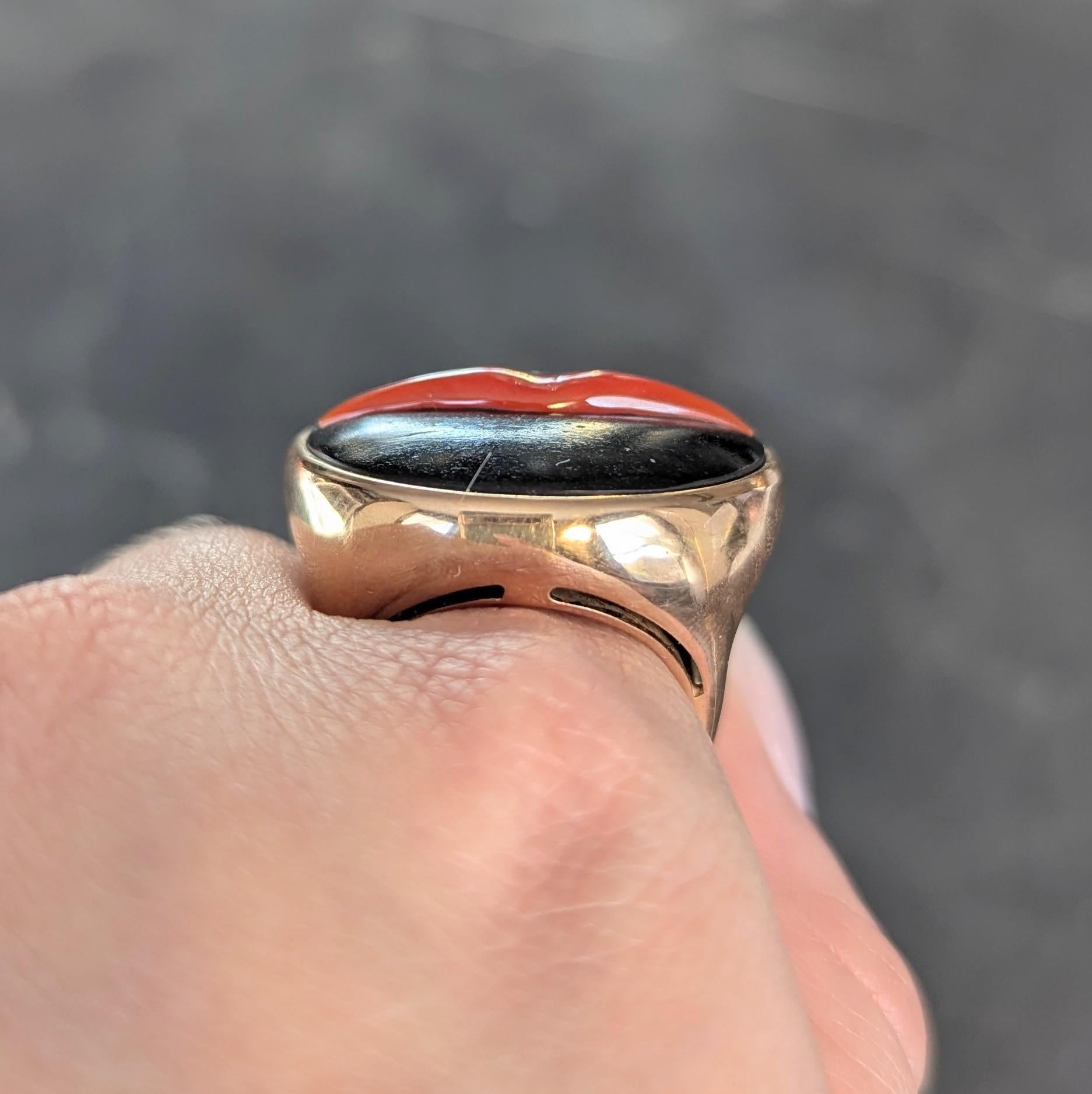 Bulgari Enigma Contemporay Diamond Jet Coral 18 Karat Rose Gold Lip Ring 6