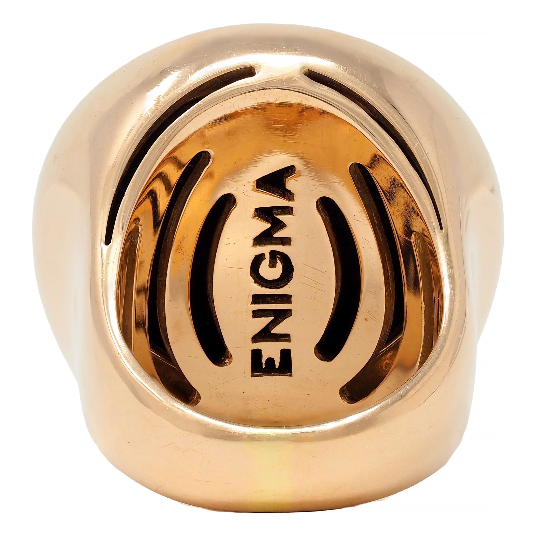 Women's or Men's Bulgari Enigma Contemporay Diamond Jet Coral 18 Karat Rose Gold Lip Ring