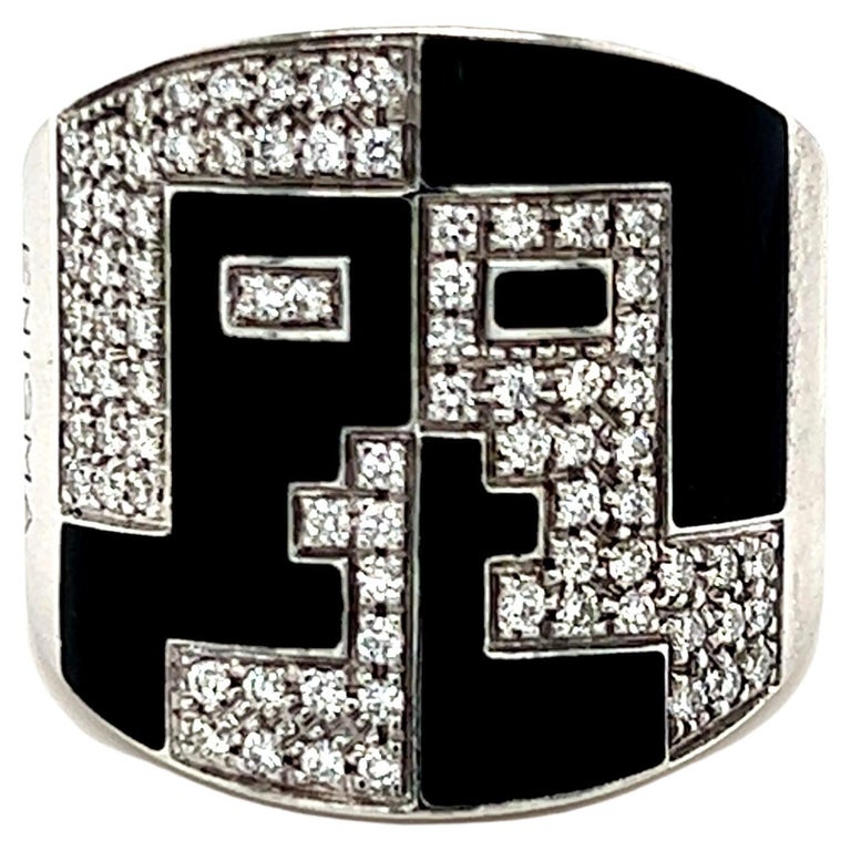 Bulgari Enigma Diamond and Enamel Ring in 18K Gold at 1stDibs