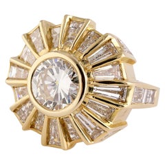 Bulgari Estate Diamond and 18 Karat Gold Cocktail Ring