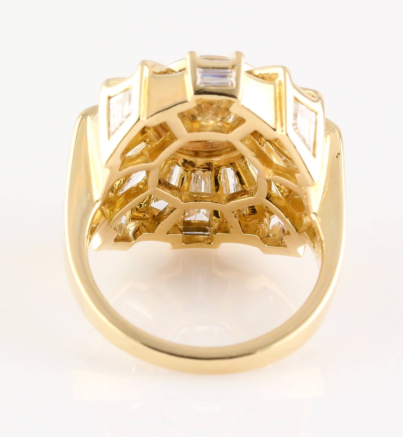 Bulgari Estate Diamond and 18 Karat Gold Cocktail Ring 1