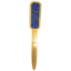 Bulgari Estate Lapis Lazuli Letter Opener in 18 Karat Yellow Gold