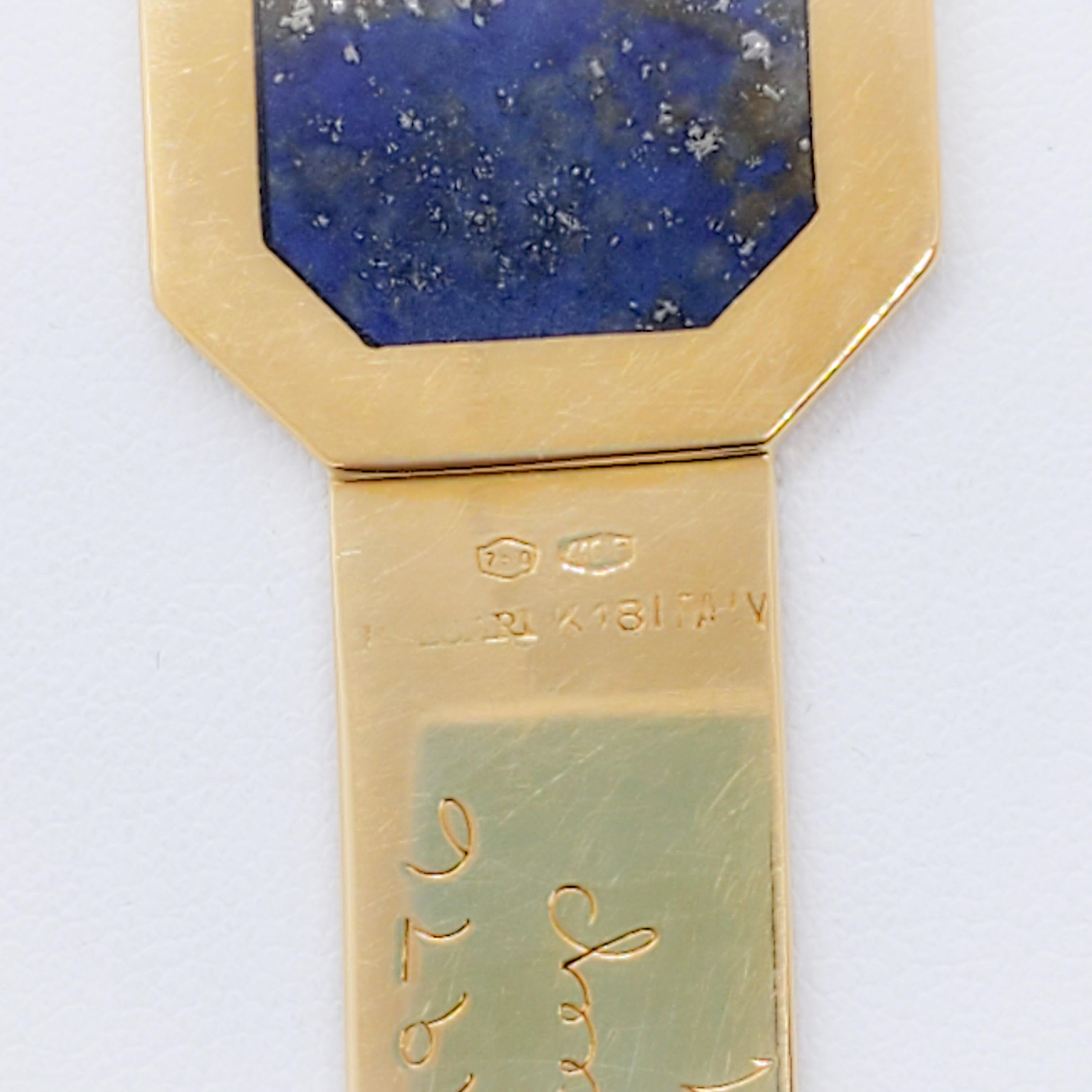 Nachlass-Brieföffner aus Lapislazuli in 18 Karat Gelbgold (Ungeschliffen)