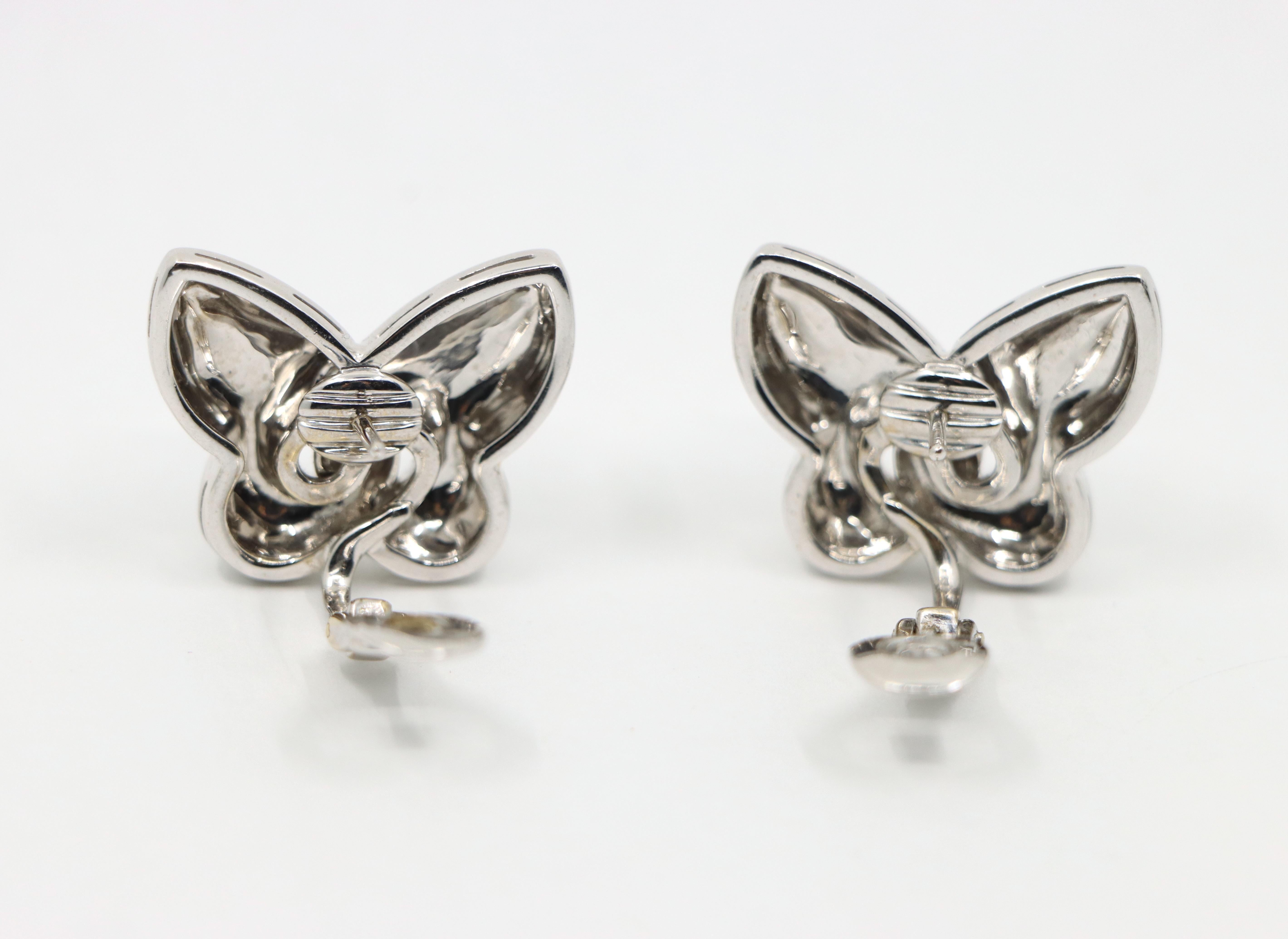 Bulgari Farfalle 18K White Gold Butterfly Earring For Sale 9