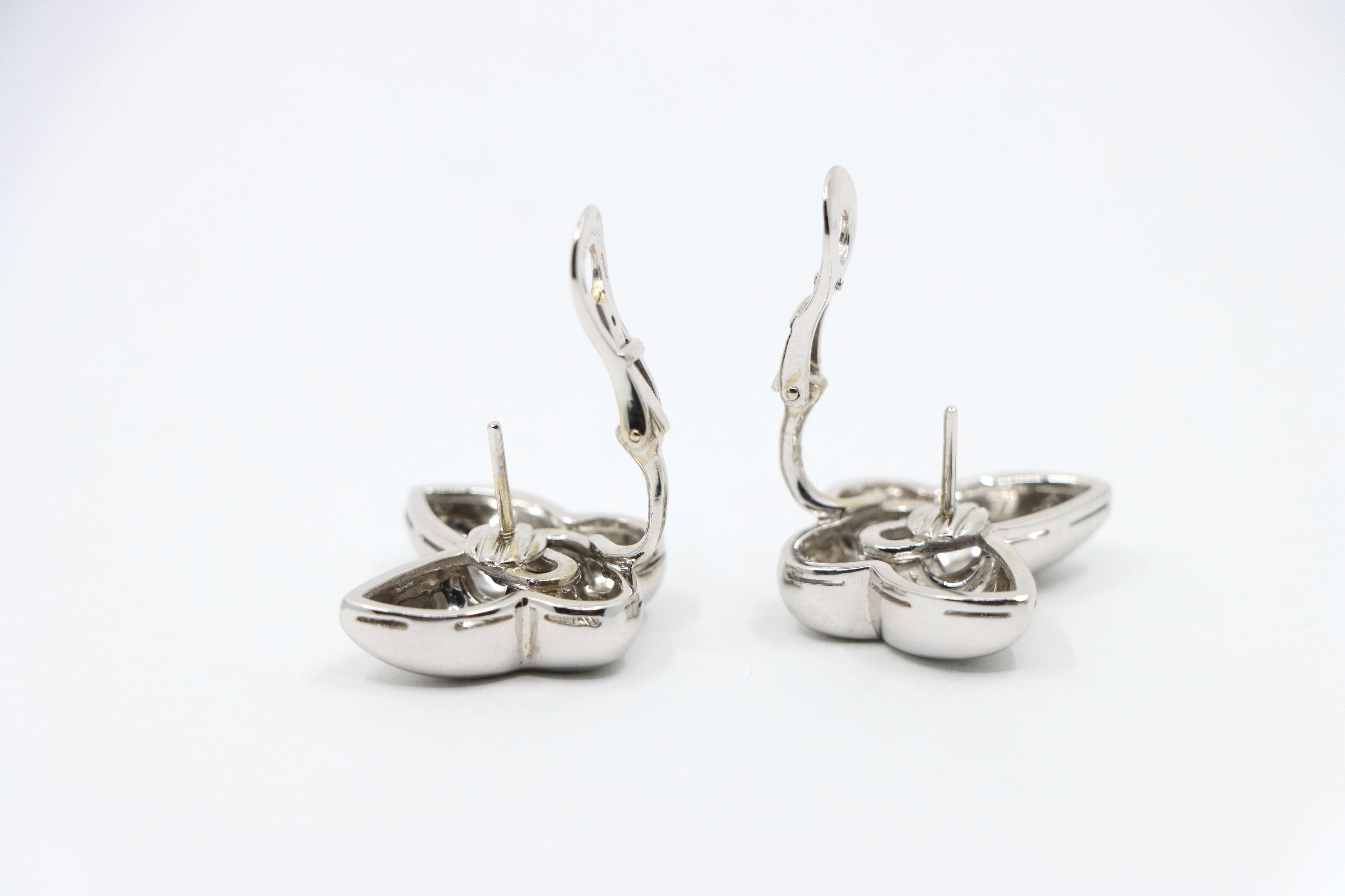 Bulgari Farfalle 18K White Gold Butterfly Earring For Sale 11