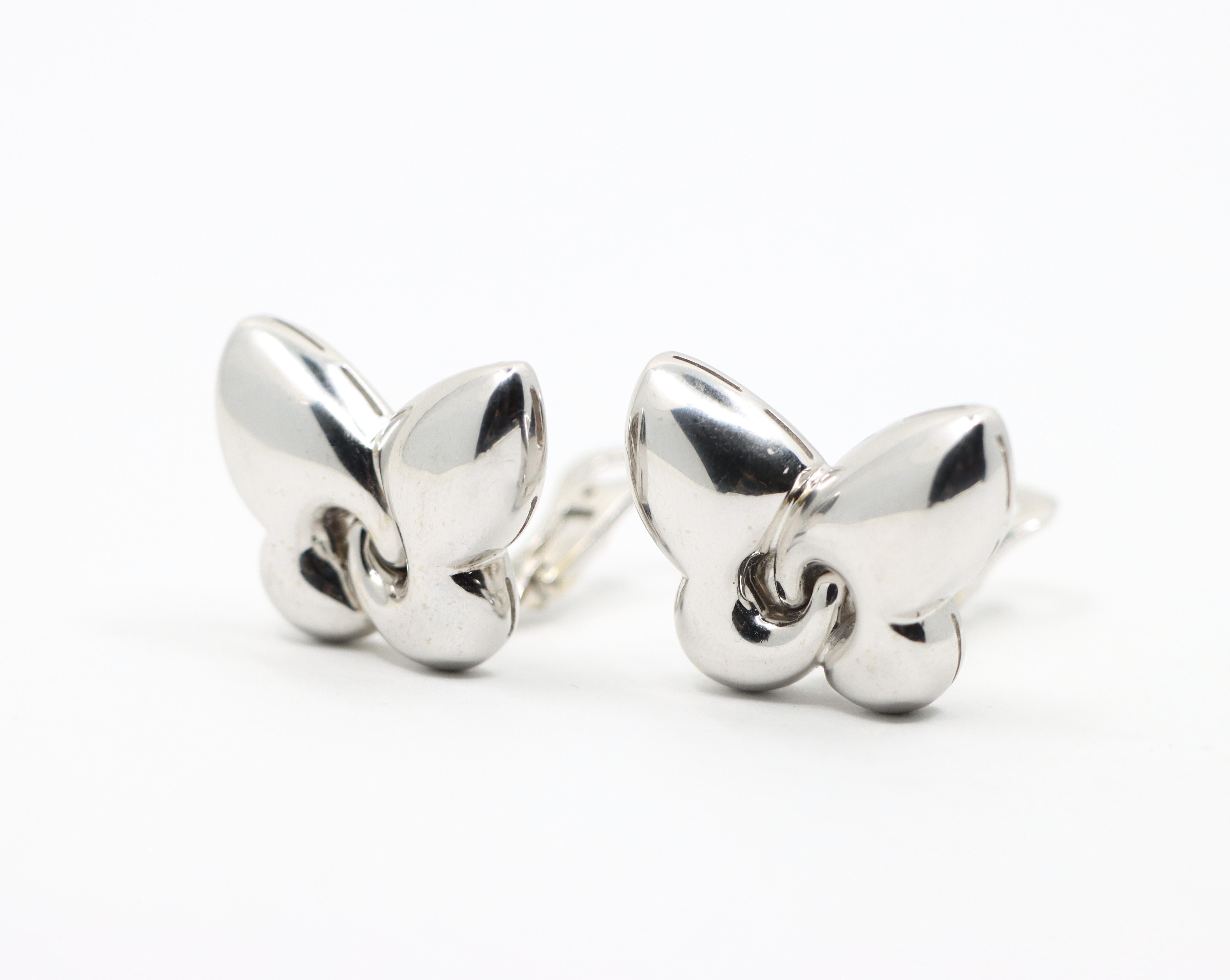 Bulgari Farfalle 18K White Gold Butterfly Earring For Sale 12