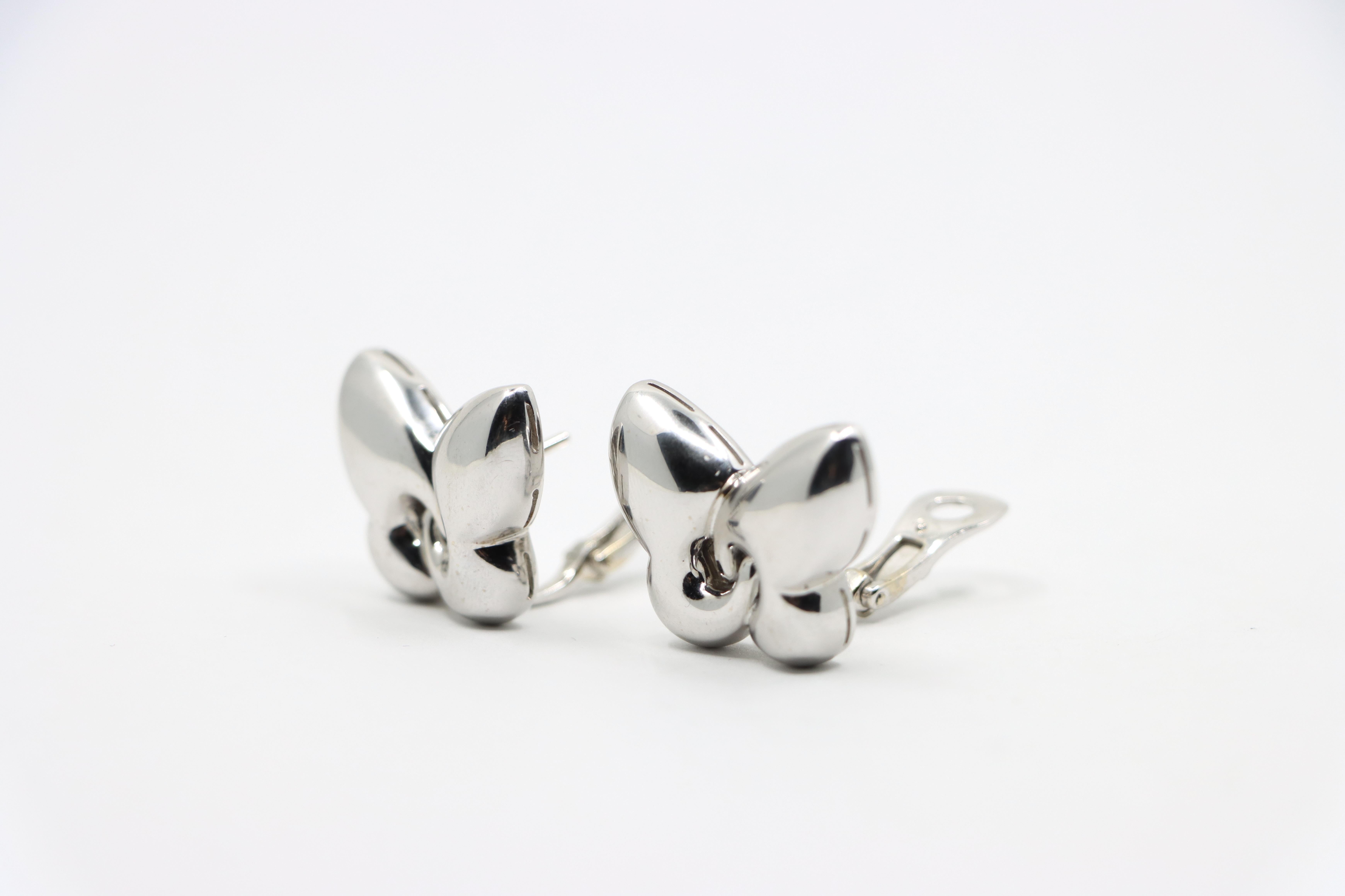 Bulgari Farfalle 18K White Gold Butterfly Earring For Sale 13