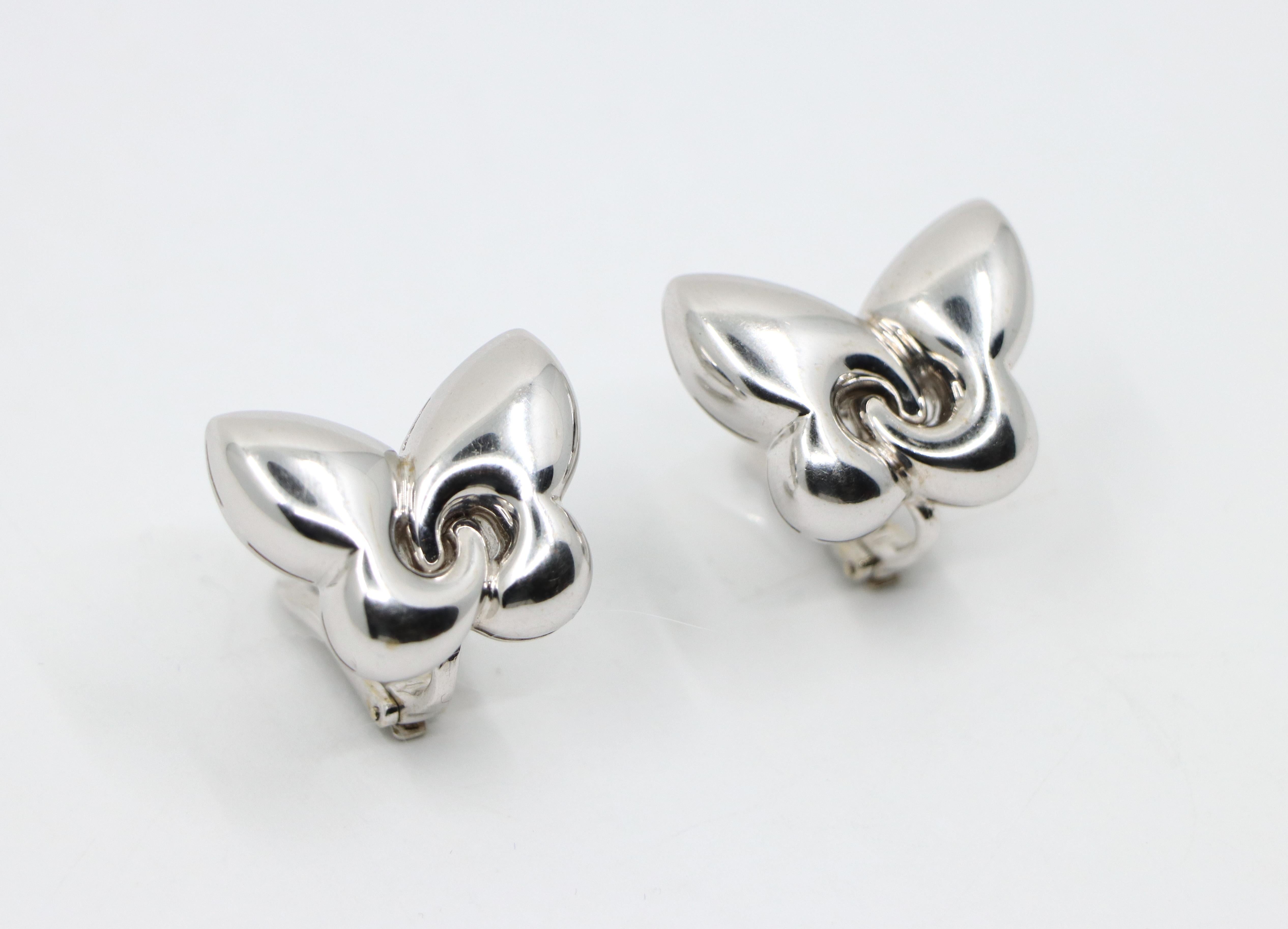 Bulgari Farfalle 18K White Gold Butterfly Earring For Sale 1