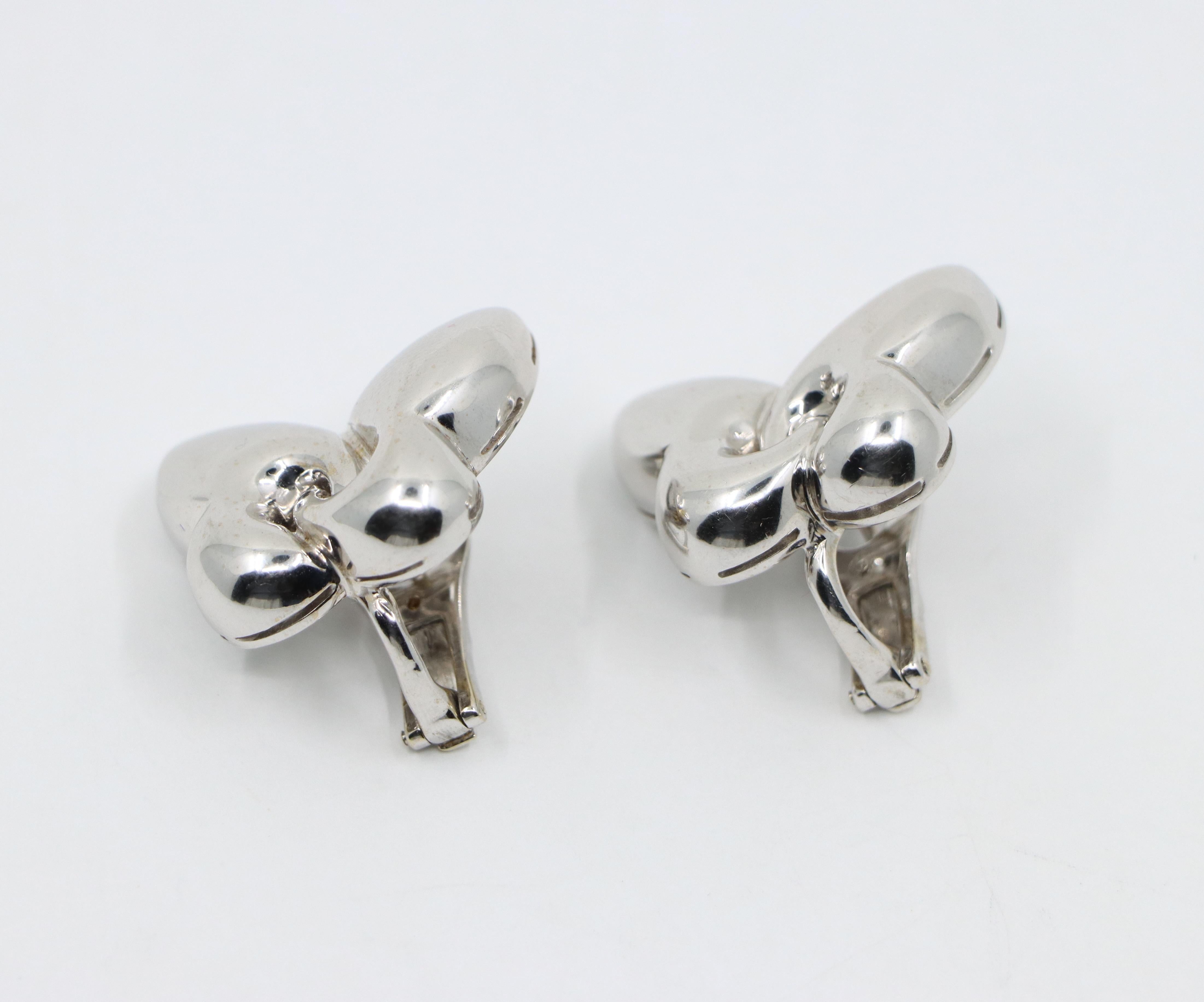Bulgari Farfalle 18K White Gold Butterfly Earring For Sale 5