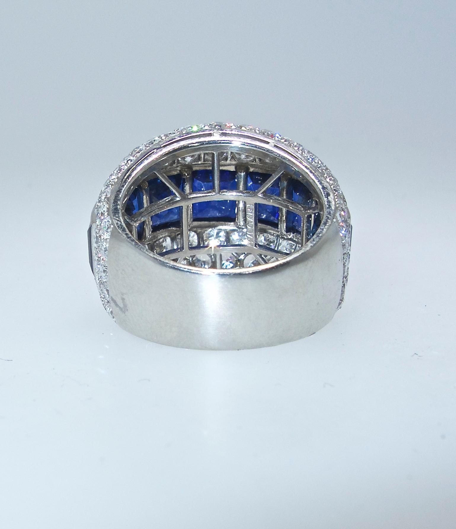 Retro Bulgari Fine Sapphire and Diamond Ring