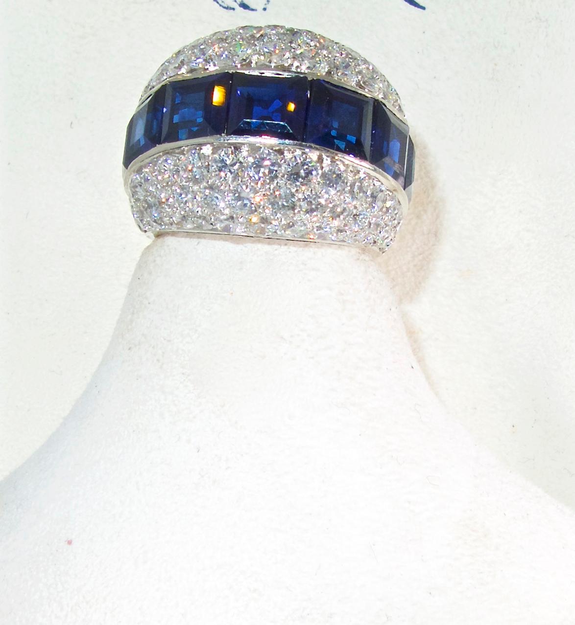 Women's or Men's Bulgari Fine Sapphire and Diamond Ring