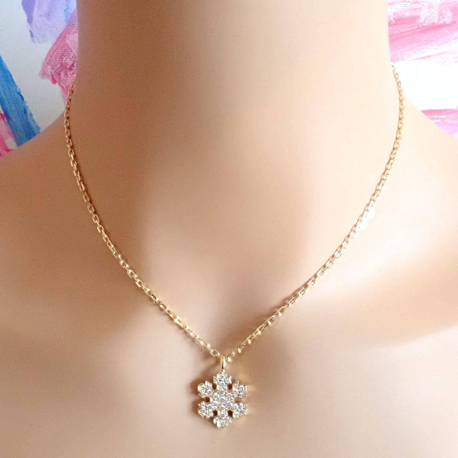 Bulgari Fiocco di Neve Snowflake Diamond Yellow Gold Pendant Necklace For Sale 7