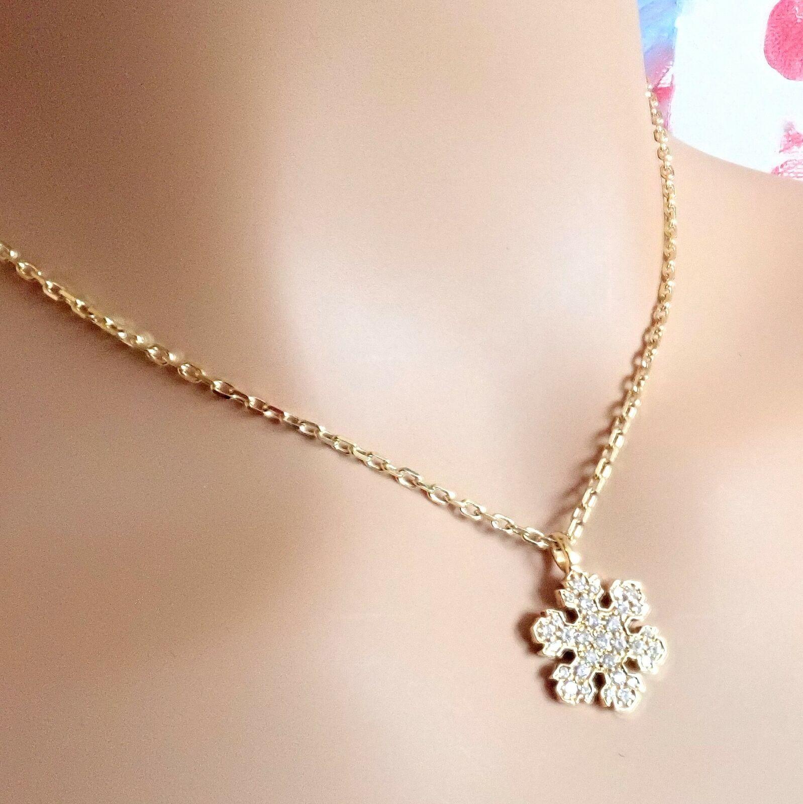 Bulgari Fiocco di Neve Snowflake Diamond Yellow Gold Pendant Necklace 2