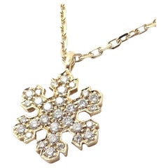 Bulgari Fiocco di Neve Snowflake Diamond Yellow Gold Pendant Necklace