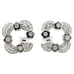 Bulgari Fiori Diamant-Ohrringe 18K Weißgold 1,45 Karat Florales Design