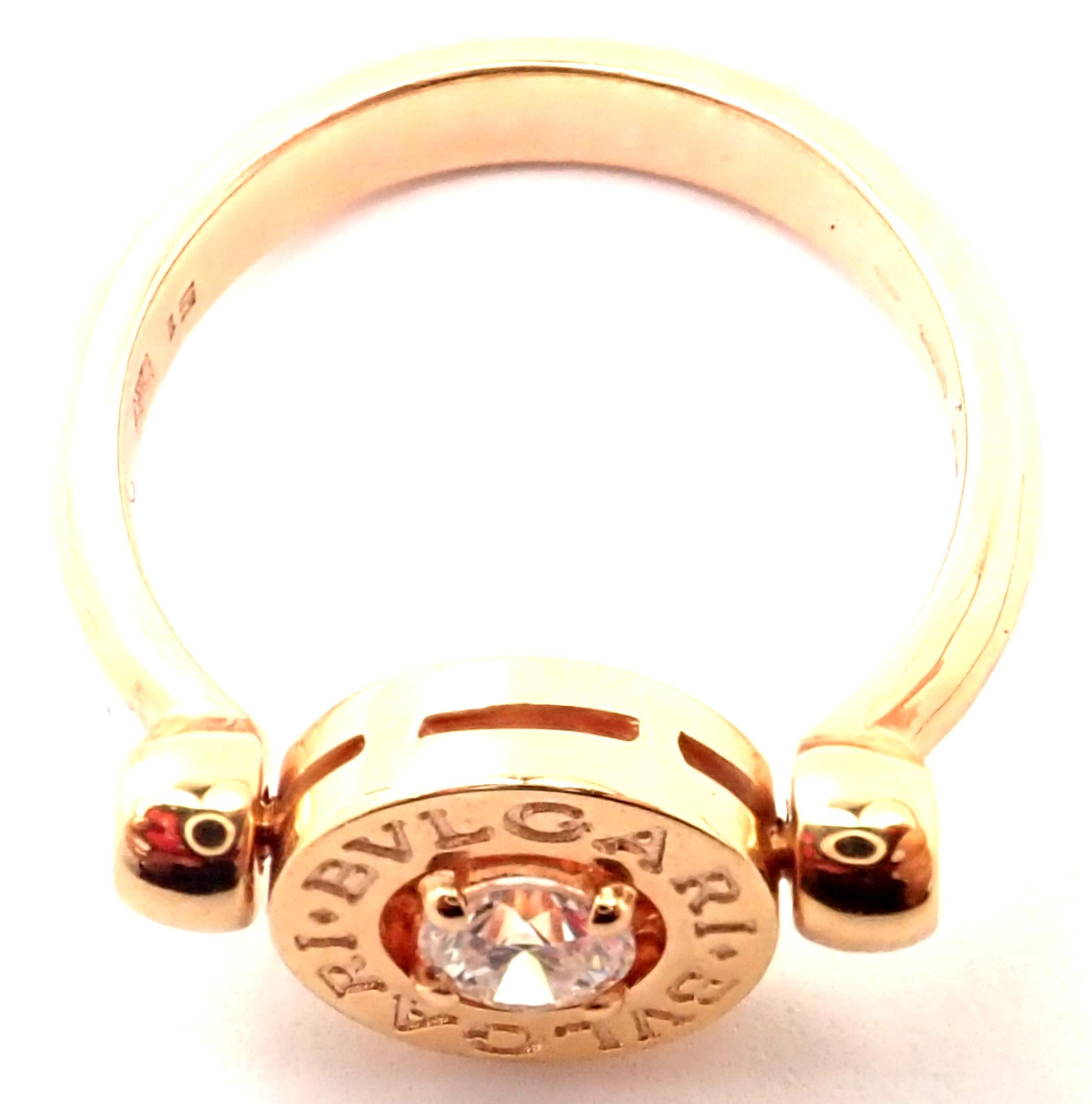 Bulgari Flip Diamond Rose Gold Band Ring For Sale 4