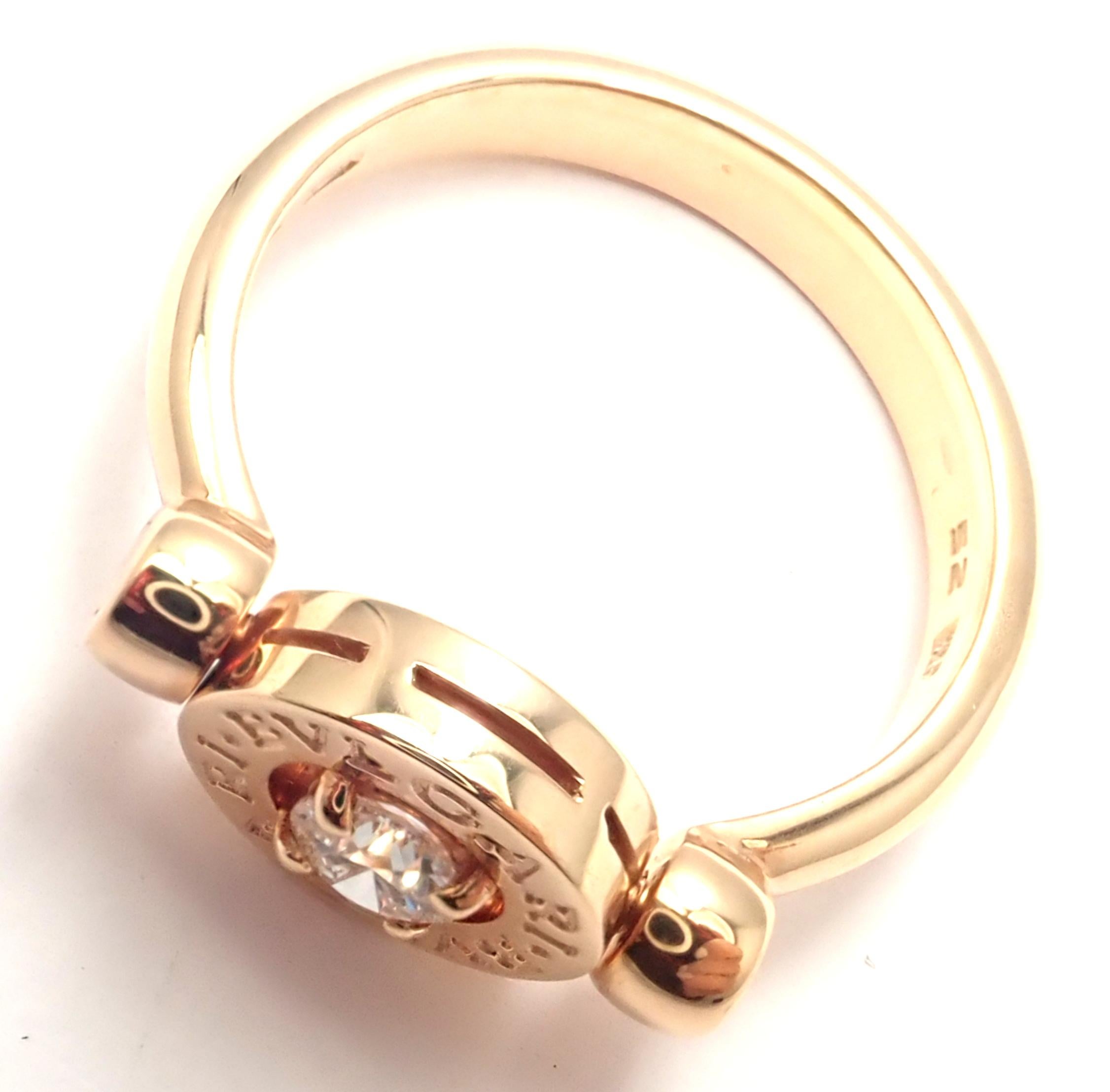 Bulgari Flip Ring aus Roségold mit Diamanten für Damen oder Herren im Angebot
