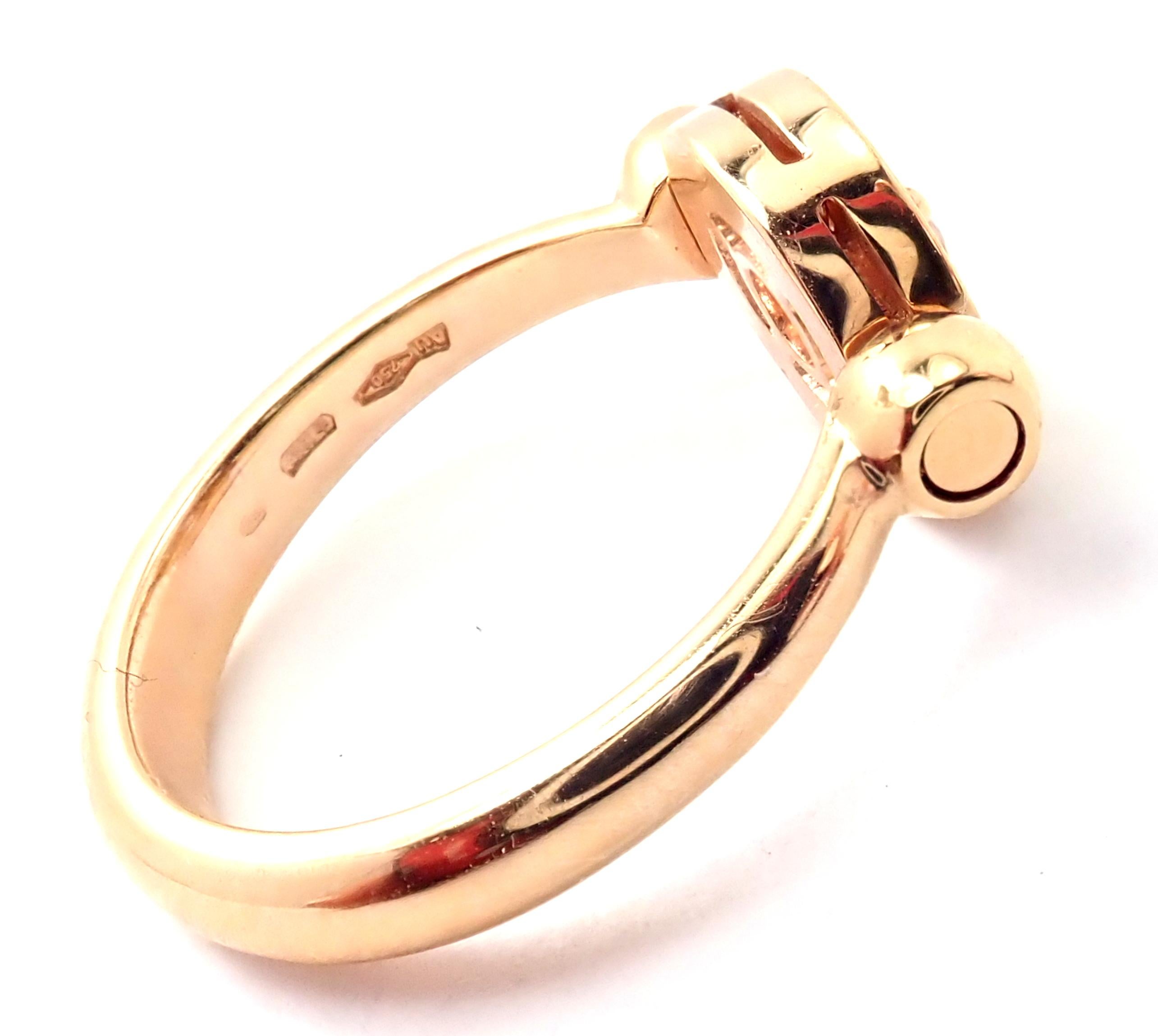 Brilliant Cut Bulgari Flip Diamond Rose Gold Band Ring For Sale