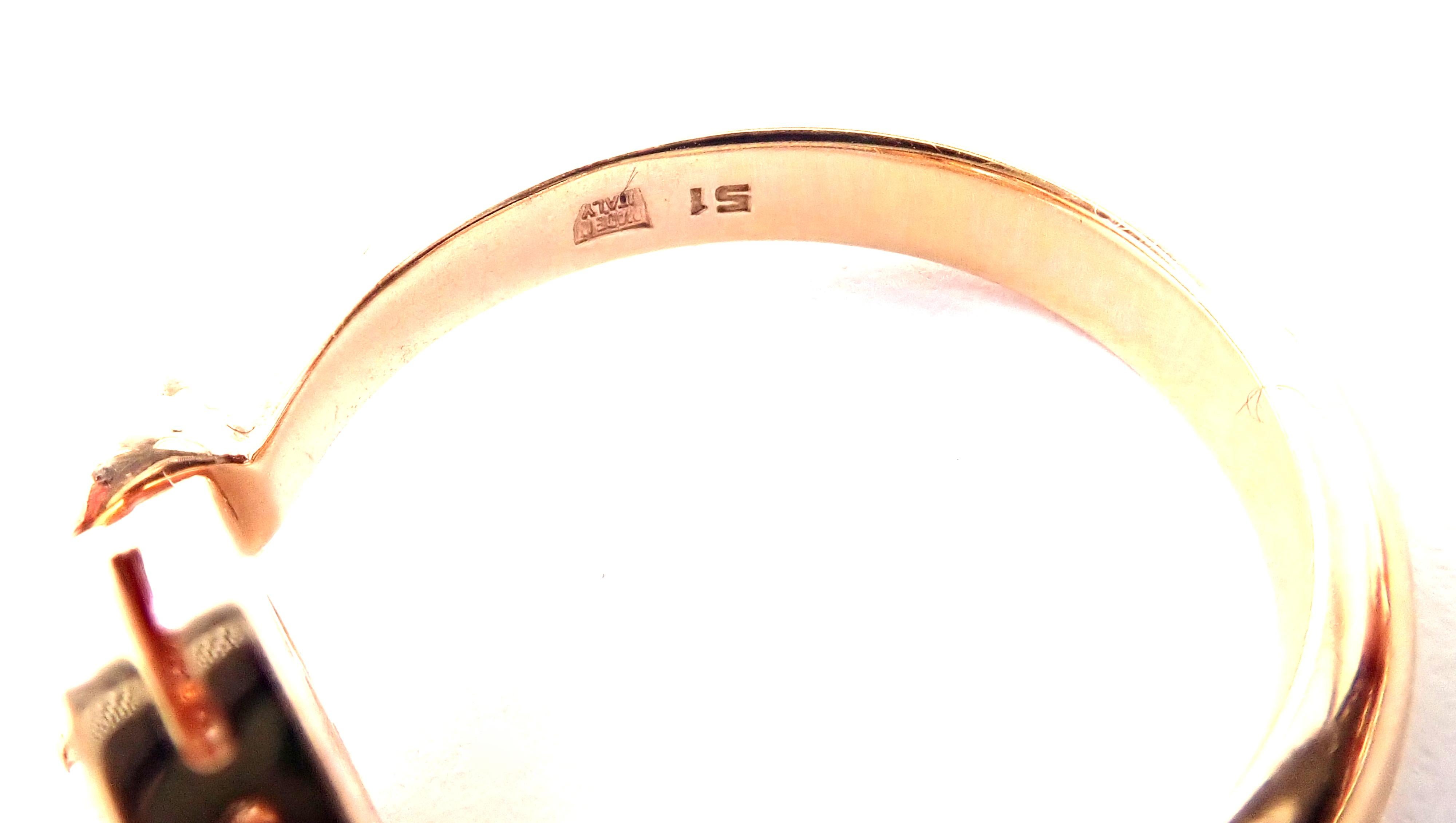 Women's or Men's Bulgari Flip Diamond Rose Gold Band Ring For Sale