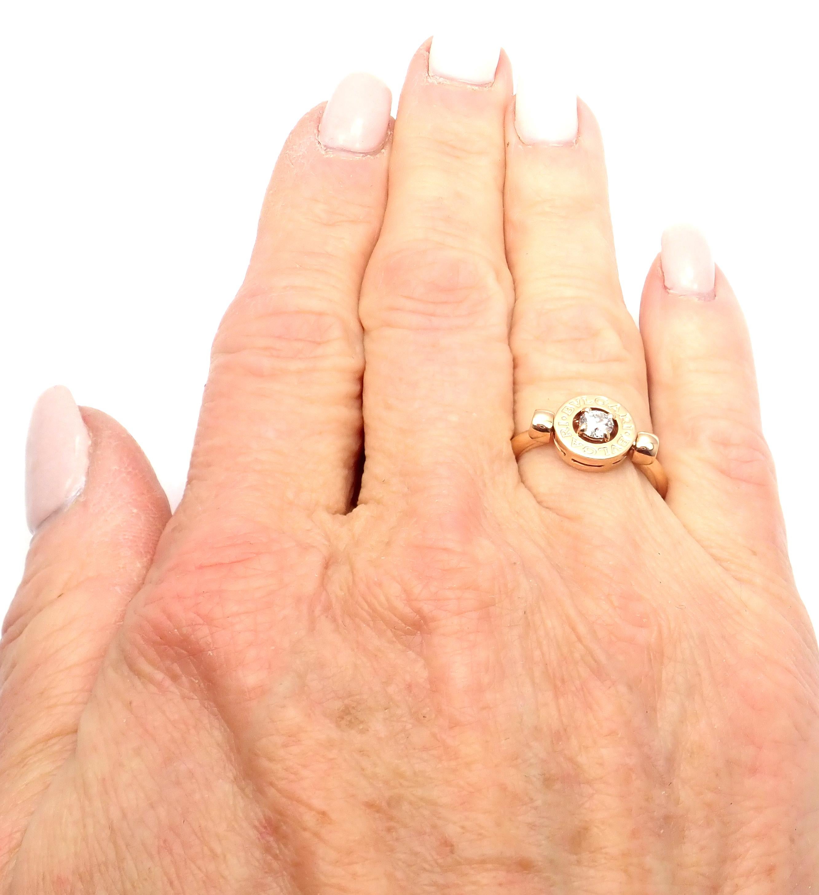 Bulgari Flip Diamond Rose Gold Band Ring For Sale 1
