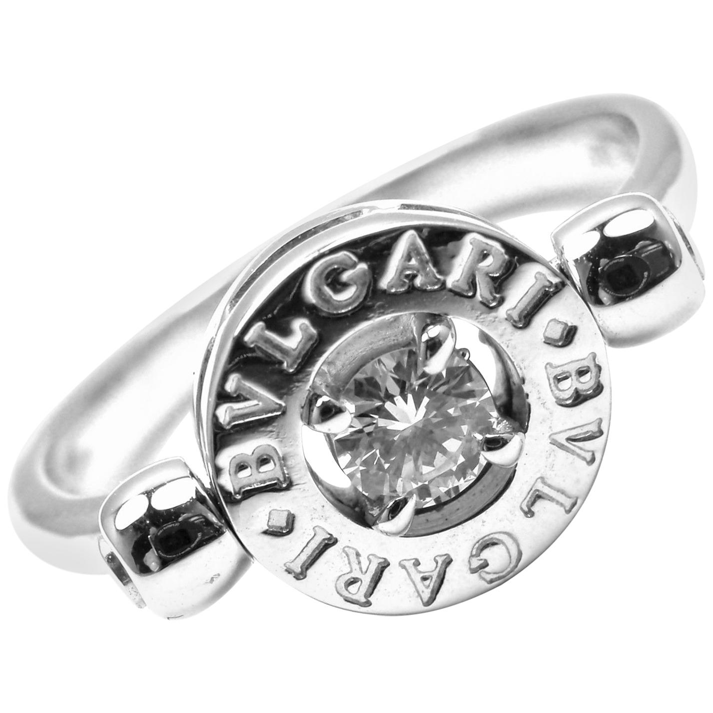 Bulgari Flip Diamond White Gold Band Ring For Sale