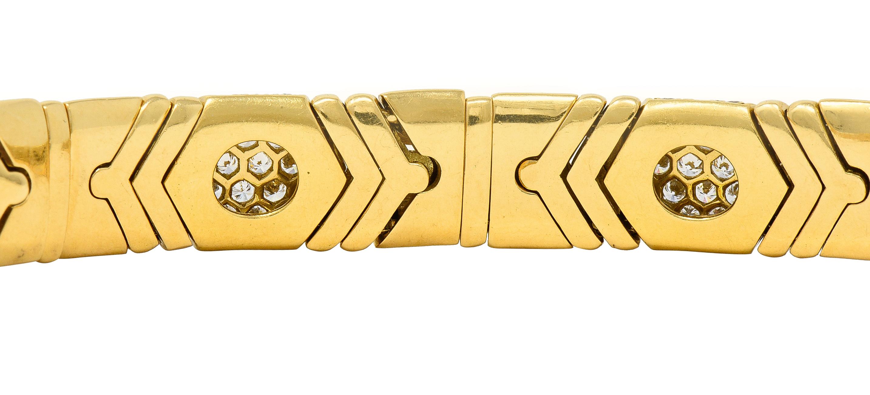 Französisches Alveare Vintage-Armband mit 7,00 Karat Diamanten aus 18 Karat Gelbgold im Angebot 6