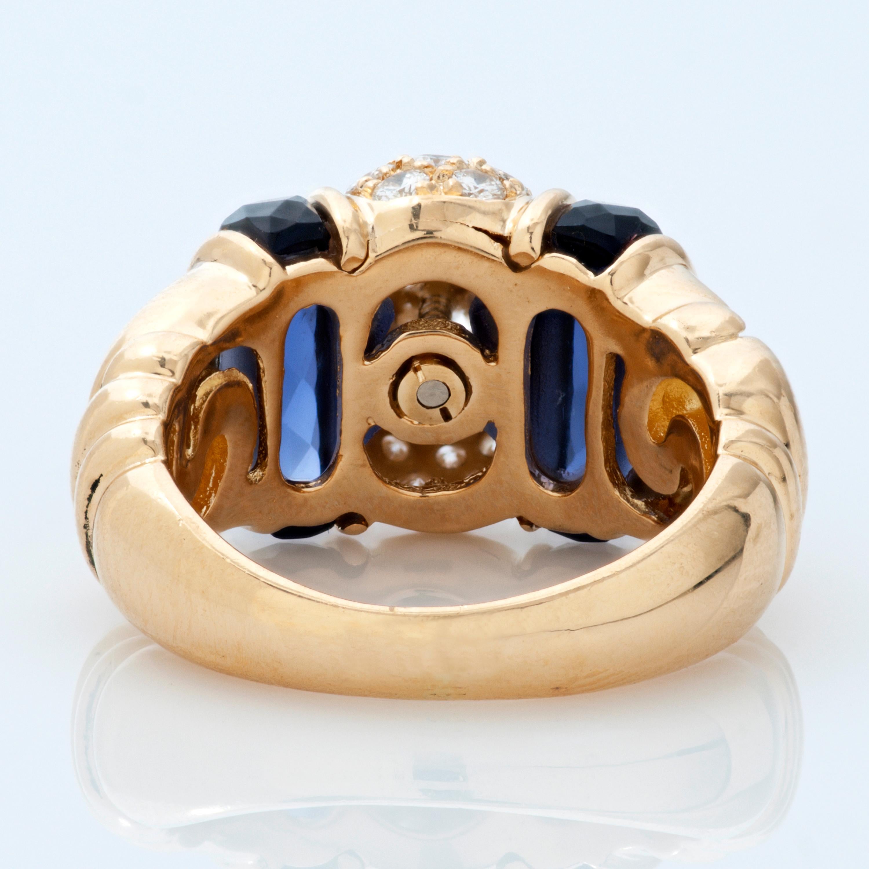 Women's Bulgari Ganci Amethyst and Diamond Ring in 18k Yellow Gold