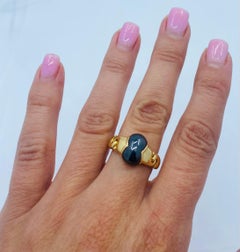 Bulgari Gancio Gold Ring Hematite