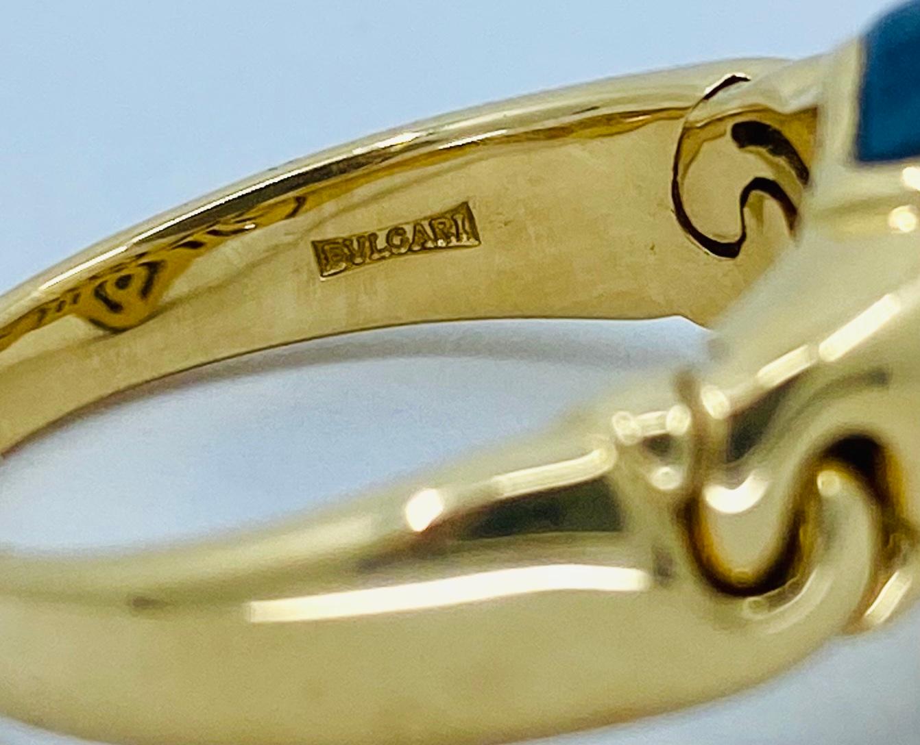 Bulgari Gancio Gold Ring Hematite For Sale 1
