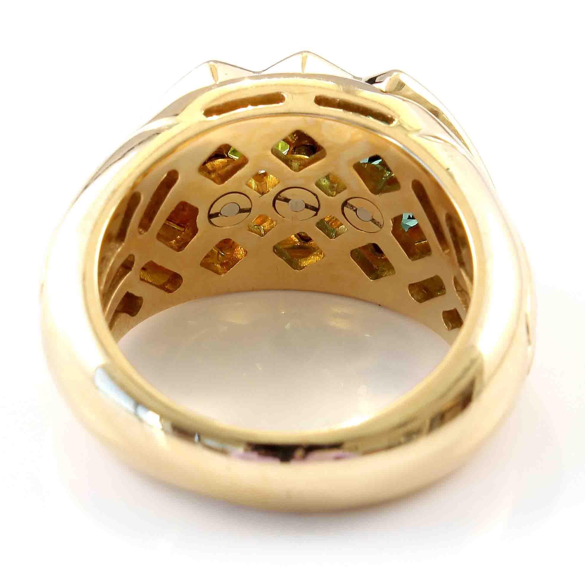 Bulgari Gemstone Gold Ring In Excellent Condition In Beverly Hills, CA