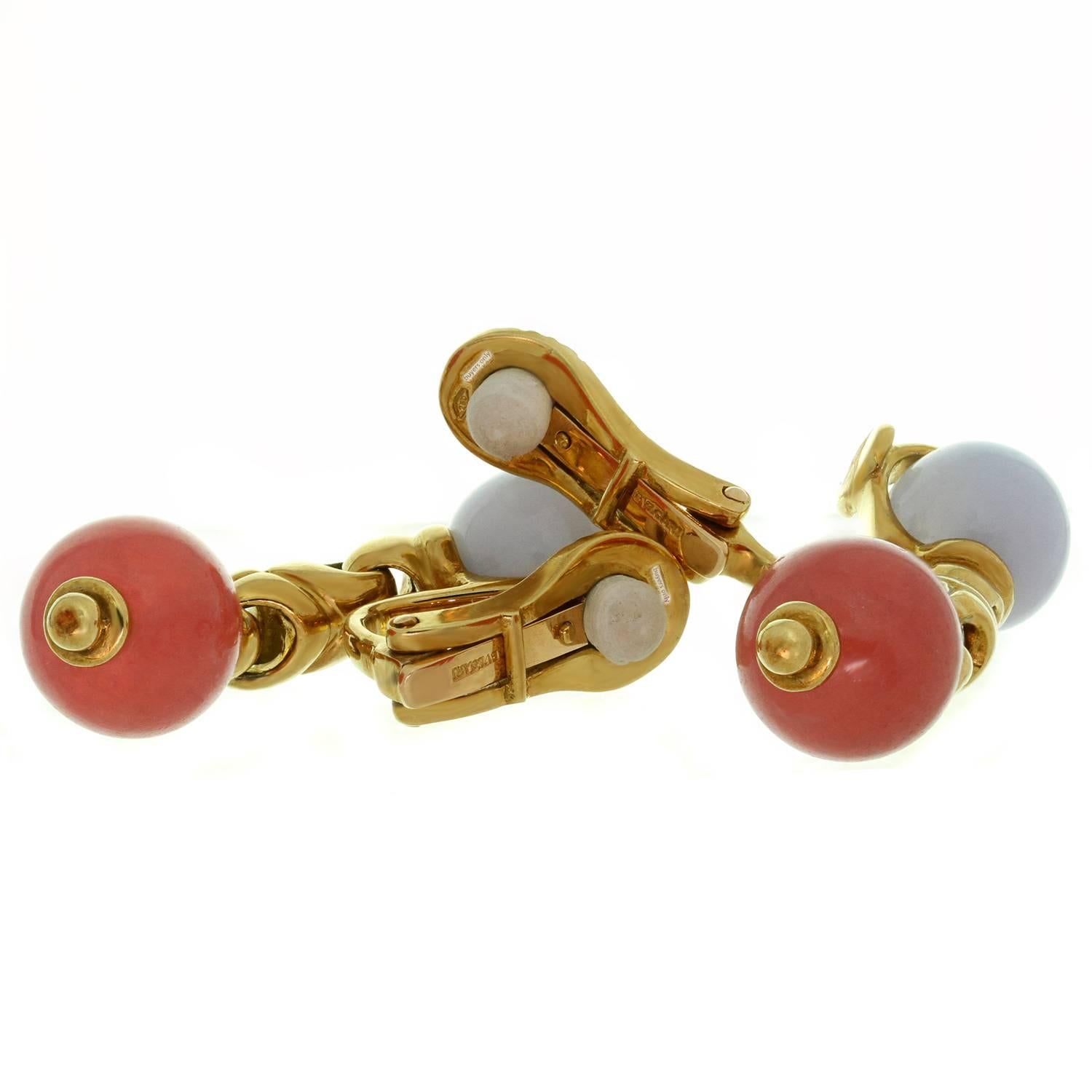 Bulgari Gemstone Yellow Gold Bead Link Necklace and Earrings Set 2