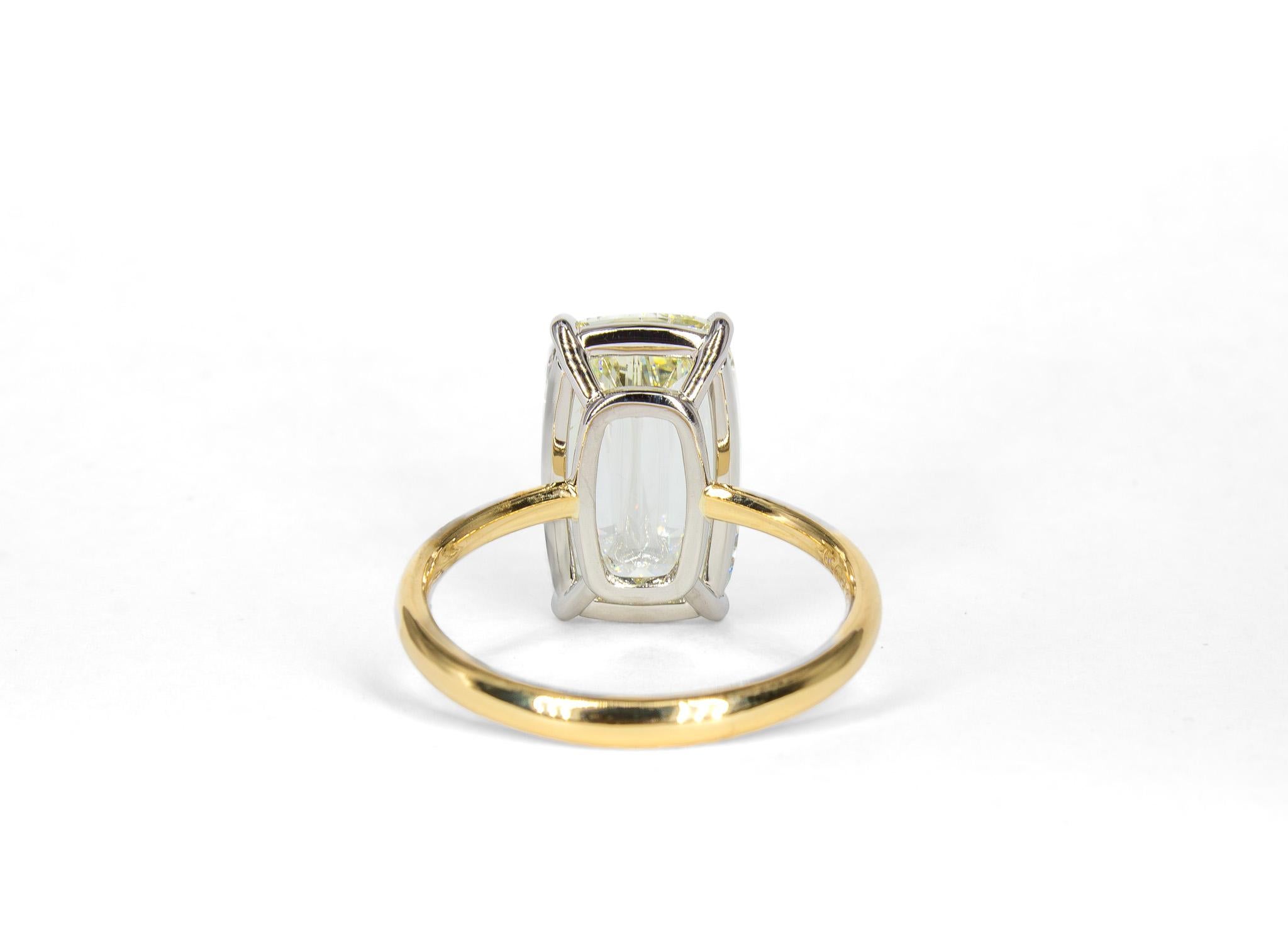 Cushion Cut J. Birnbach GIA 4.01 Carat M SI2 Elongated Cushion Ashoka Style Diamond Ring