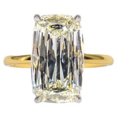 J. Birnbach GIA 4.01 Carat M SI2 Elongated Cushion Ashoka Style Diamond Ring