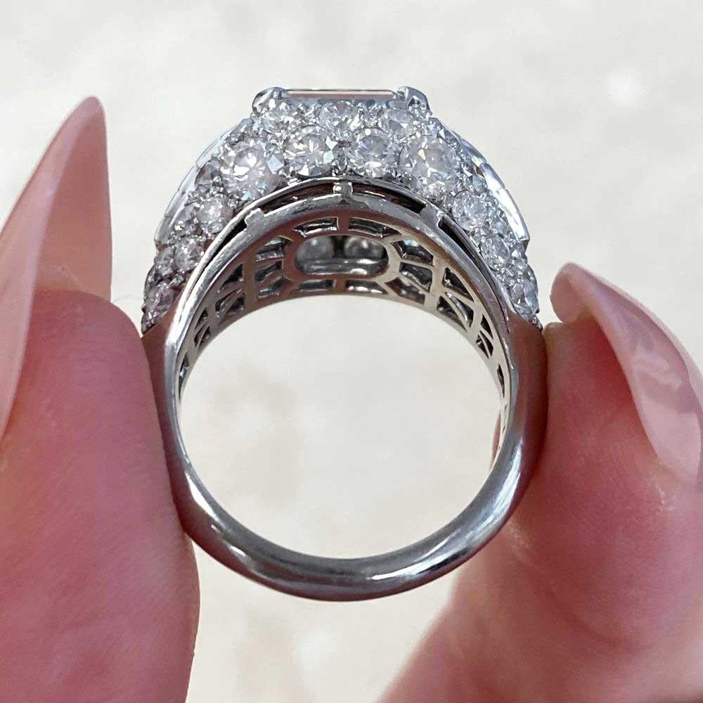 Bulgari GIA 5.01ct Emerald Cut Diamond Engagement Ring, D Color, Platinum For Sale 6