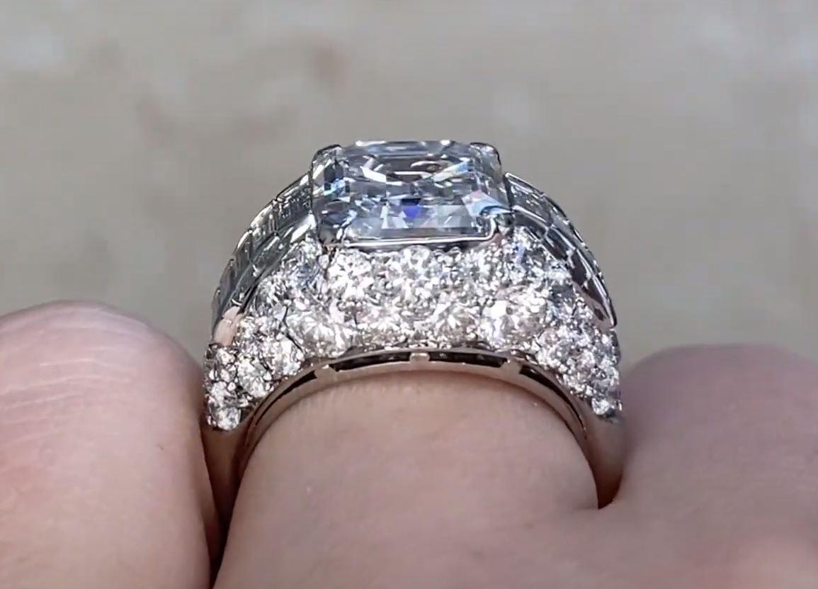 Bulgari GIA 5.01ct Emerald Cut Diamond Engagement Ring, D Color, Platinum For Sale 3