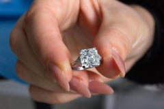Bulgari GIA Certified 4.10 Carat Radiant Cut I SI1 Diamond Three-Stone Ring