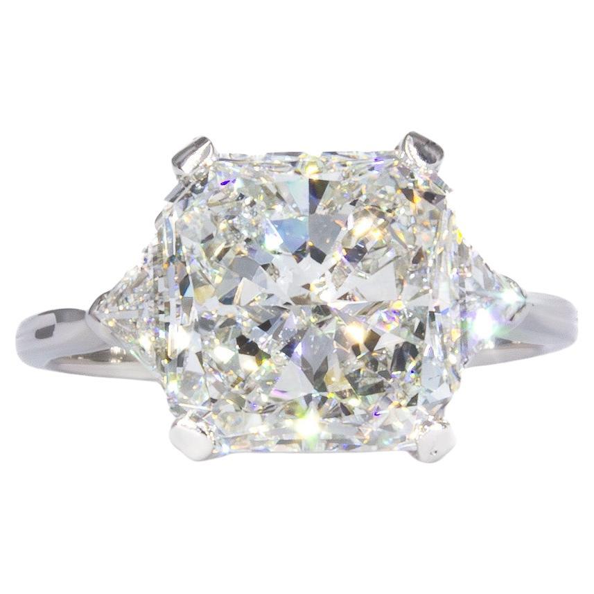Bulgari GIA Certified 4.10 Carat Radiant Cut I SI1 Diamond Three-Stone Ring