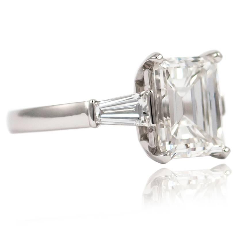Bulgari GIA Certified 4.20 Carat Emerald Cut Diamond Ring In New Condition In New York, NY
