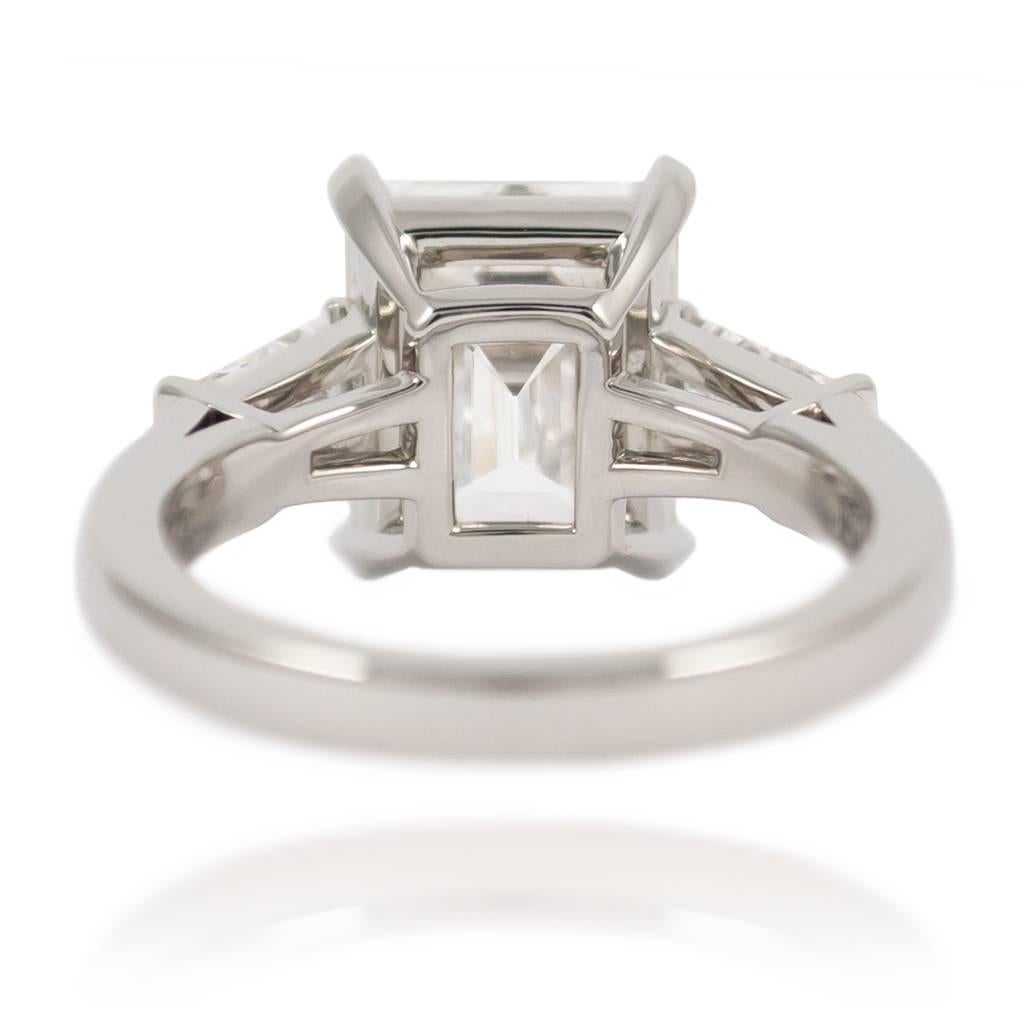 Bulgari GIA Certified 4.20 Carat Emerald Cut Diamond Ring 1