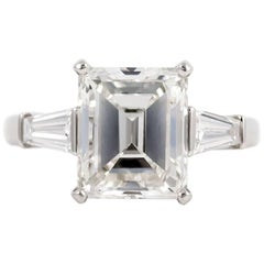 Bulgari GIA Certified 4.20 Carat Emerald Cut Diamond Ring