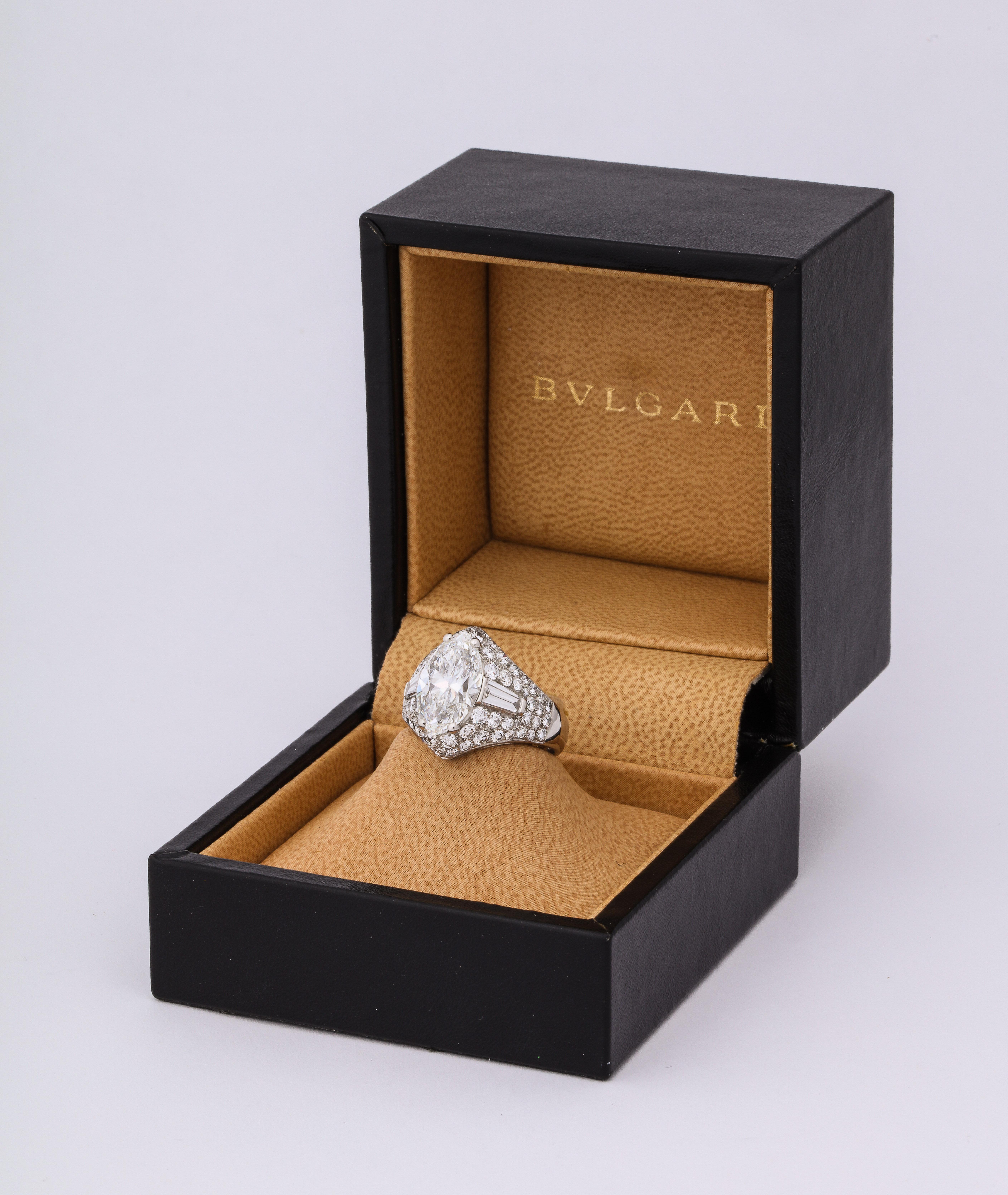 Modern Bulgari GIA Certified Marquise Diamond Ring