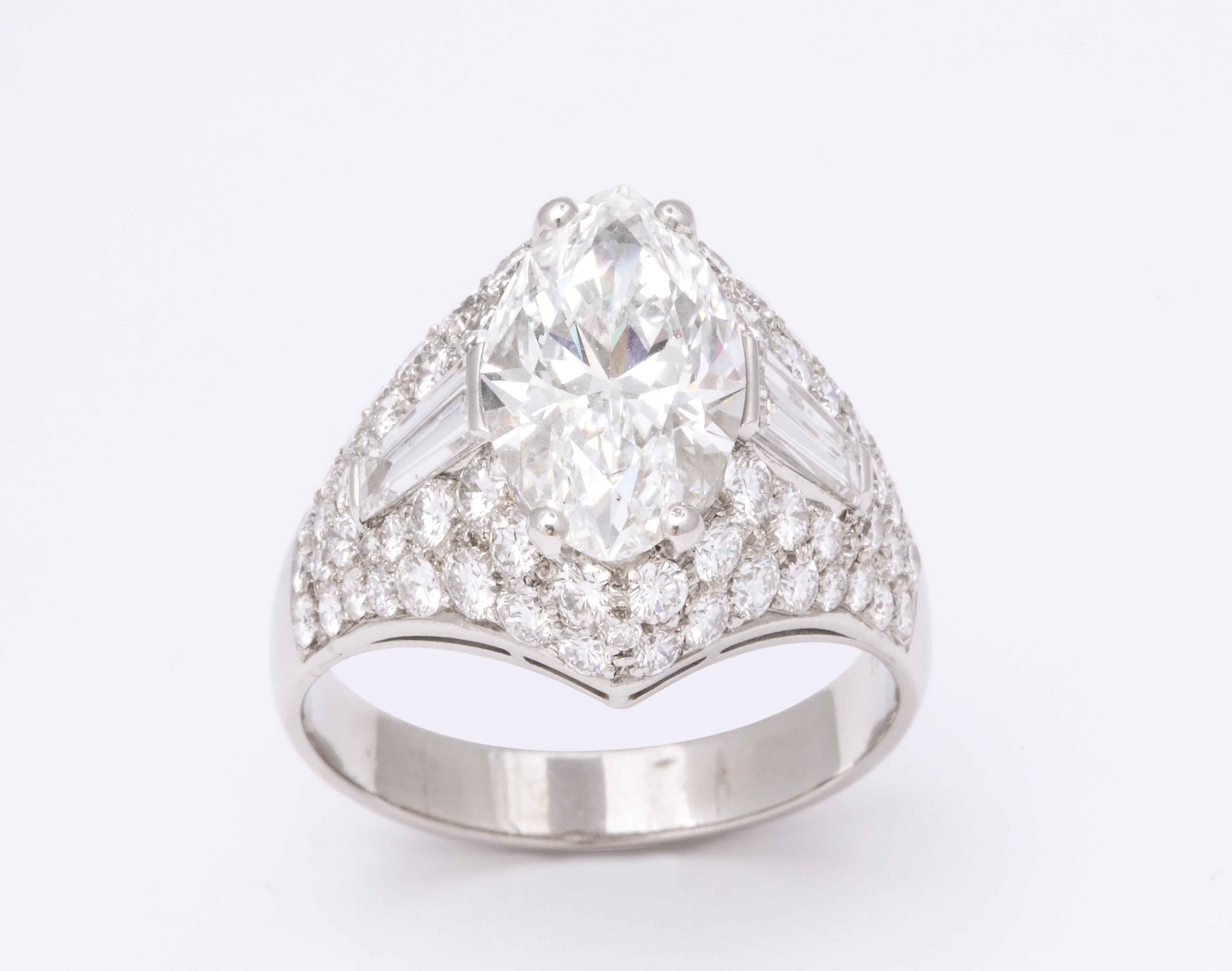 Marquise Cut Bulgari GIA Certified Marquise Diamond Ring