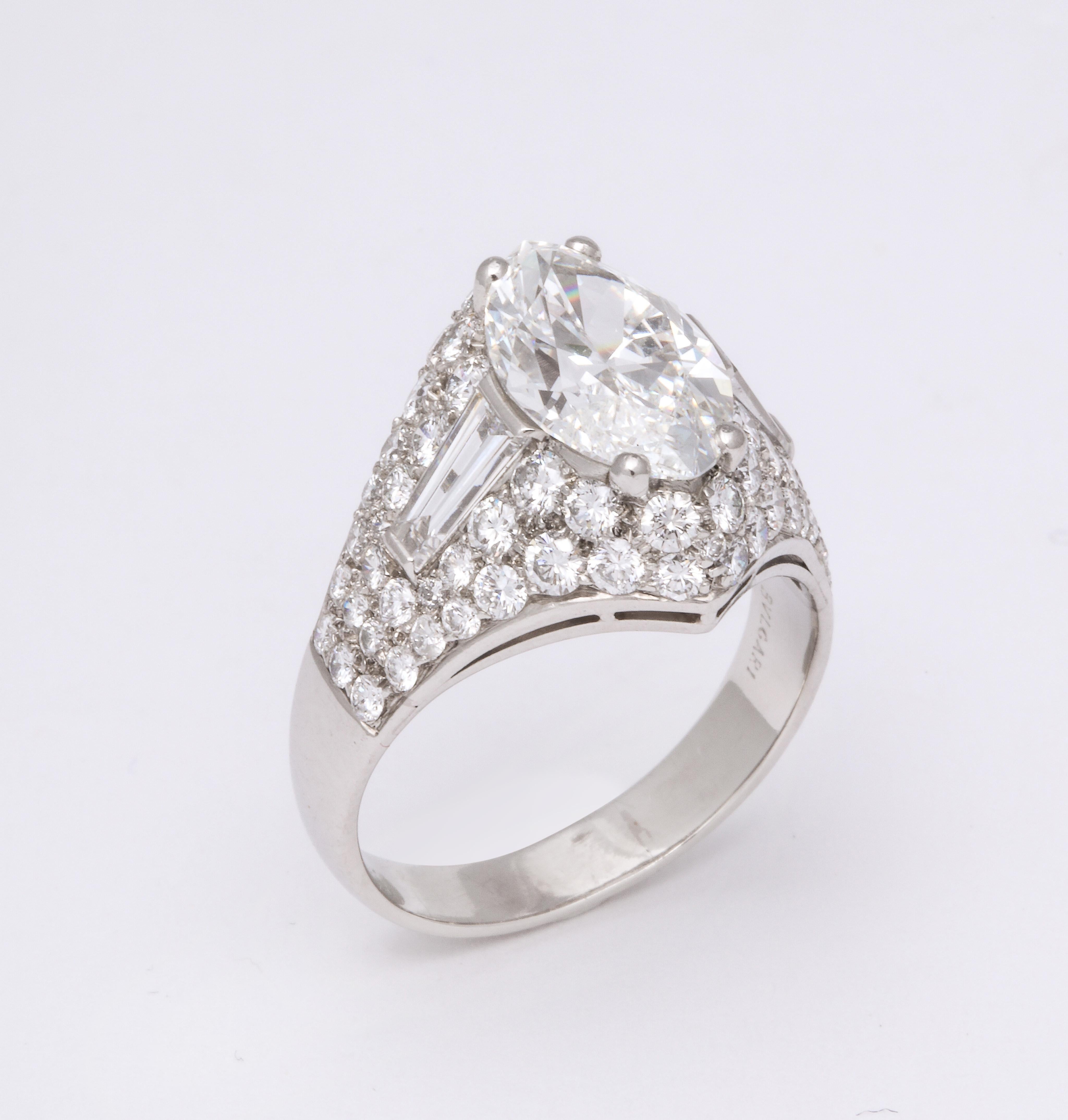 Bulgari GIA Certified Marquise Diamond Ring In Excellent Condition In Bal Harbour, FL