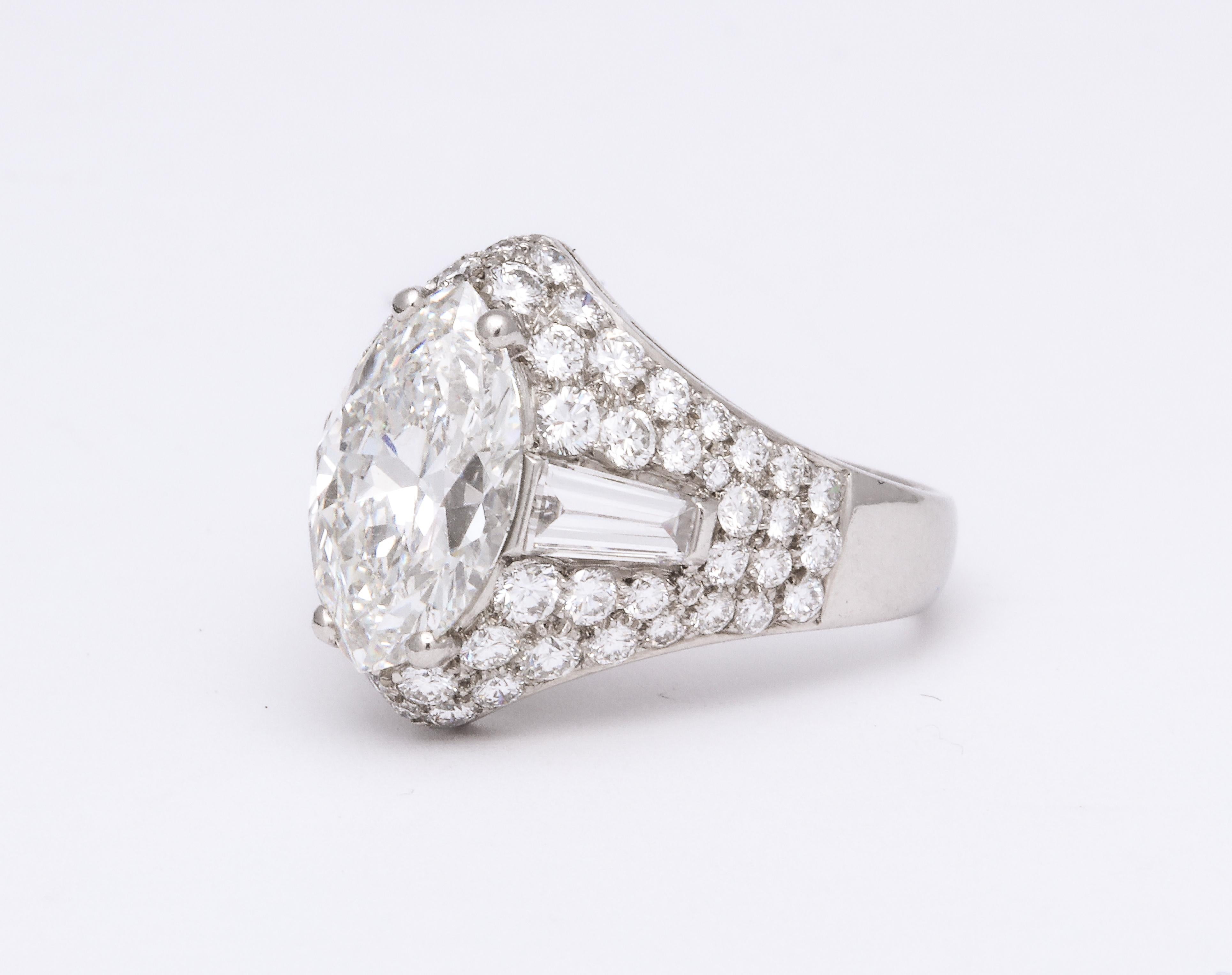 Women's or Men's Bulgari GIA Certified Marquise Diamond Ring