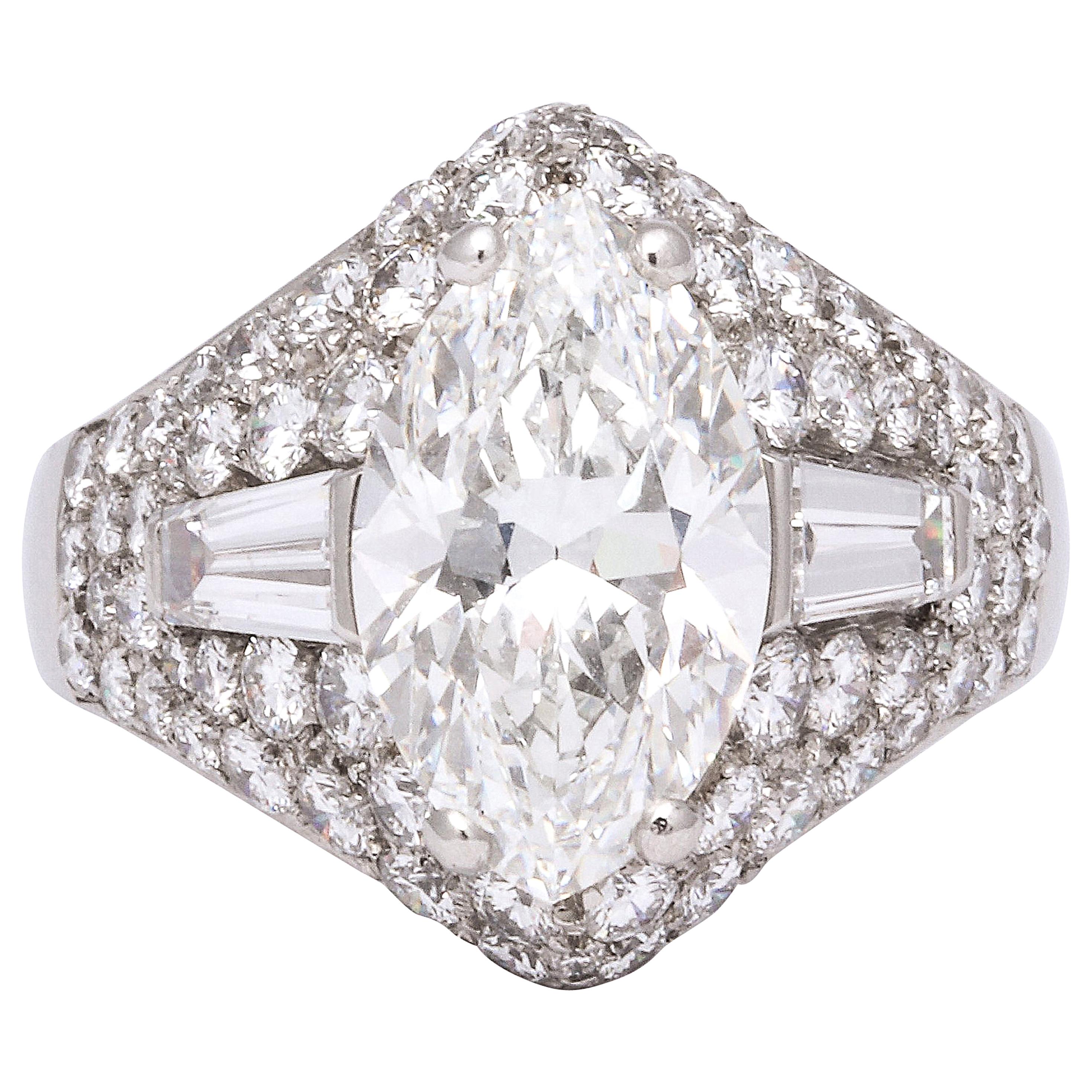 Bulgari GIA Certified Marquise Diamond Ring